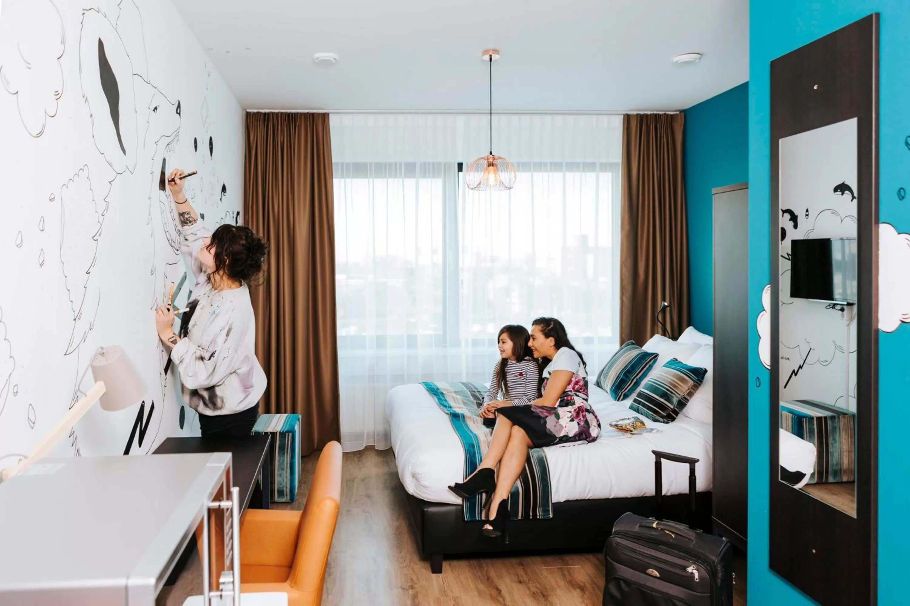 Bed in The Hague Teleport Hotel