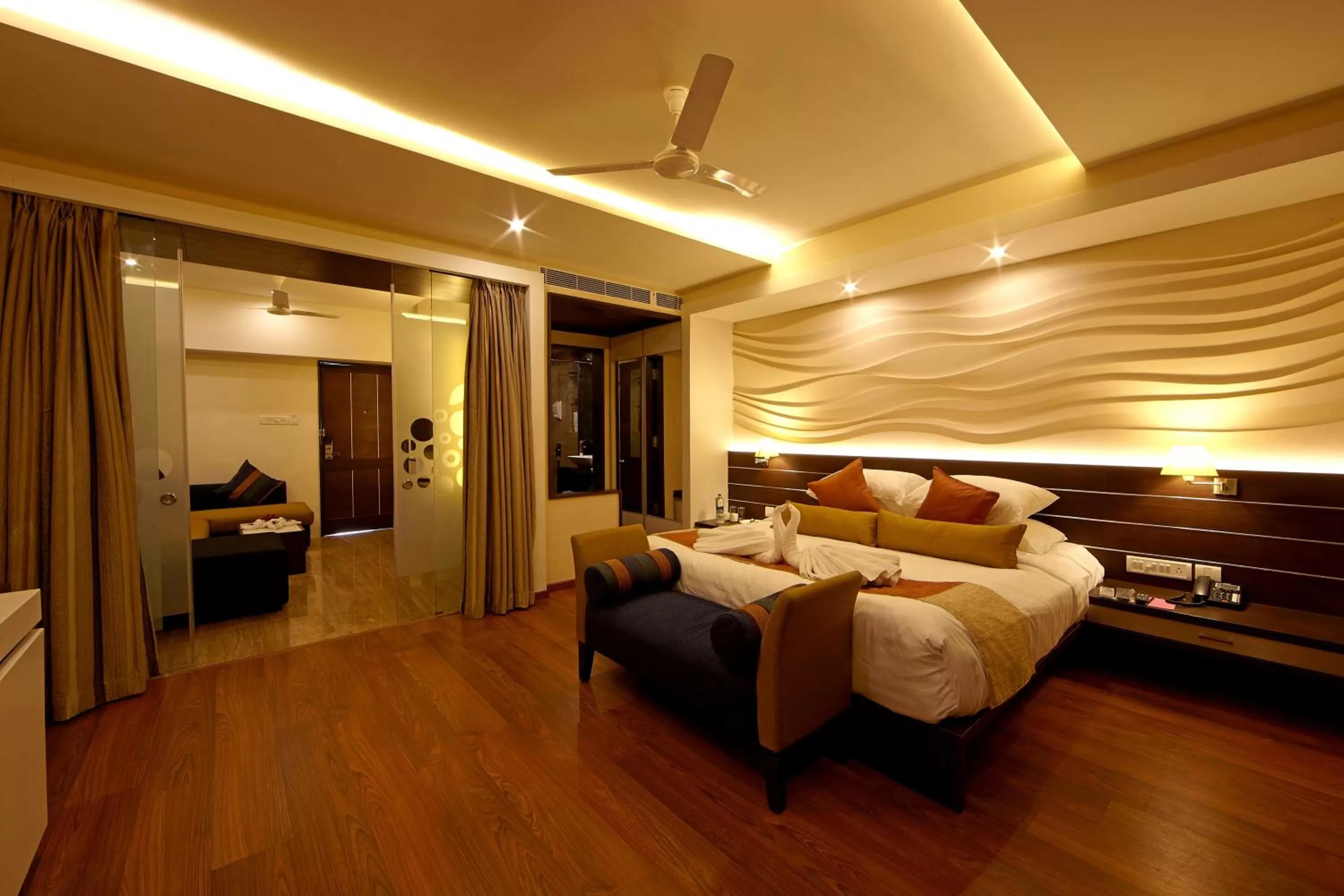 Bedroom, Bed in Golden Fruits Business Suites