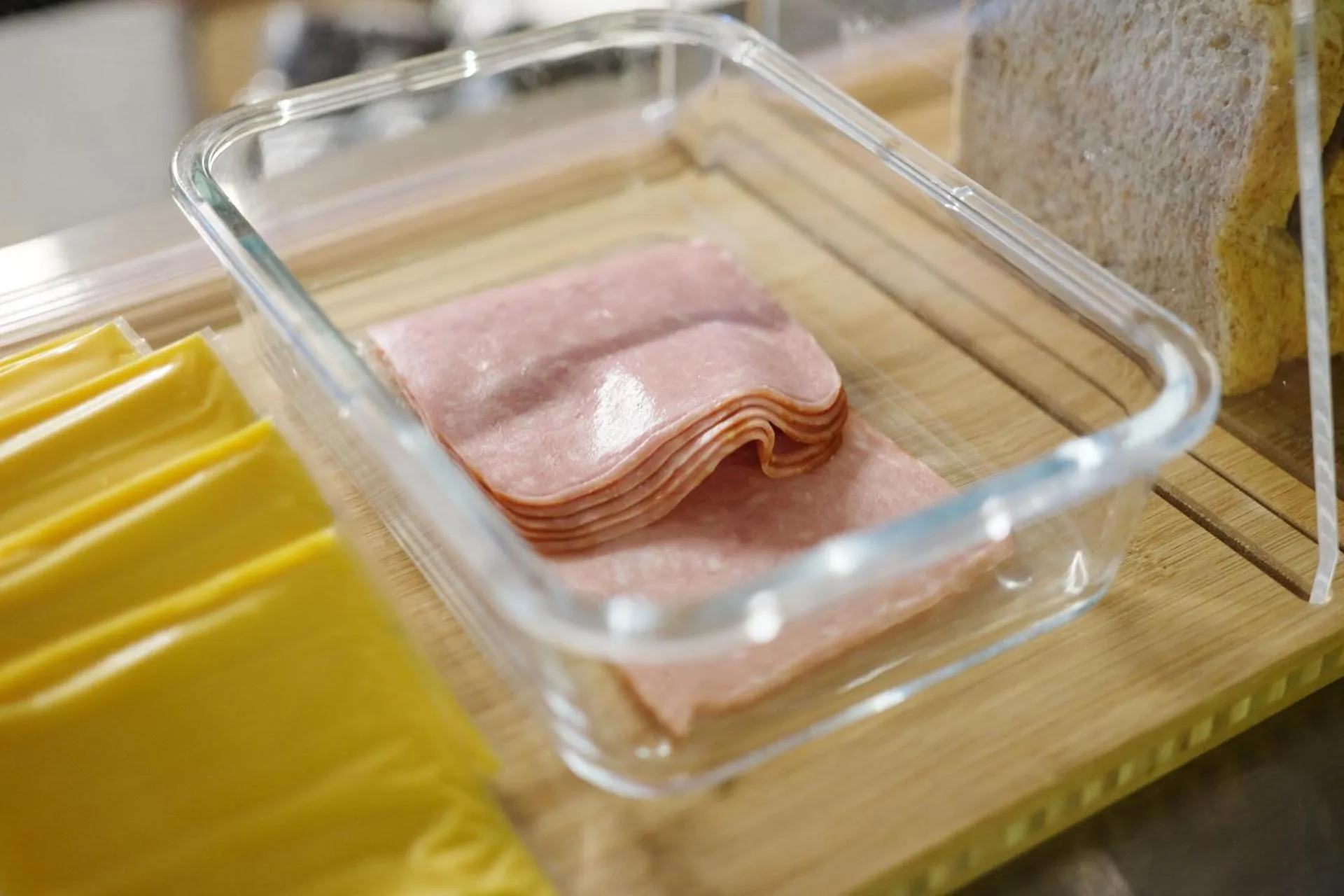 American breakfast in The Cube Hotel