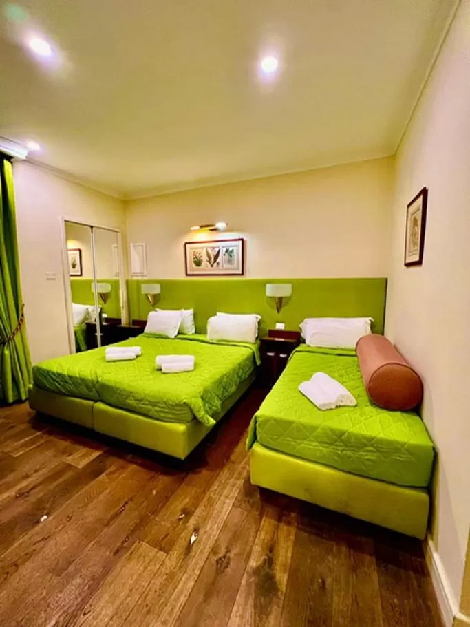 Bed in Quirinale luxury suite Roma