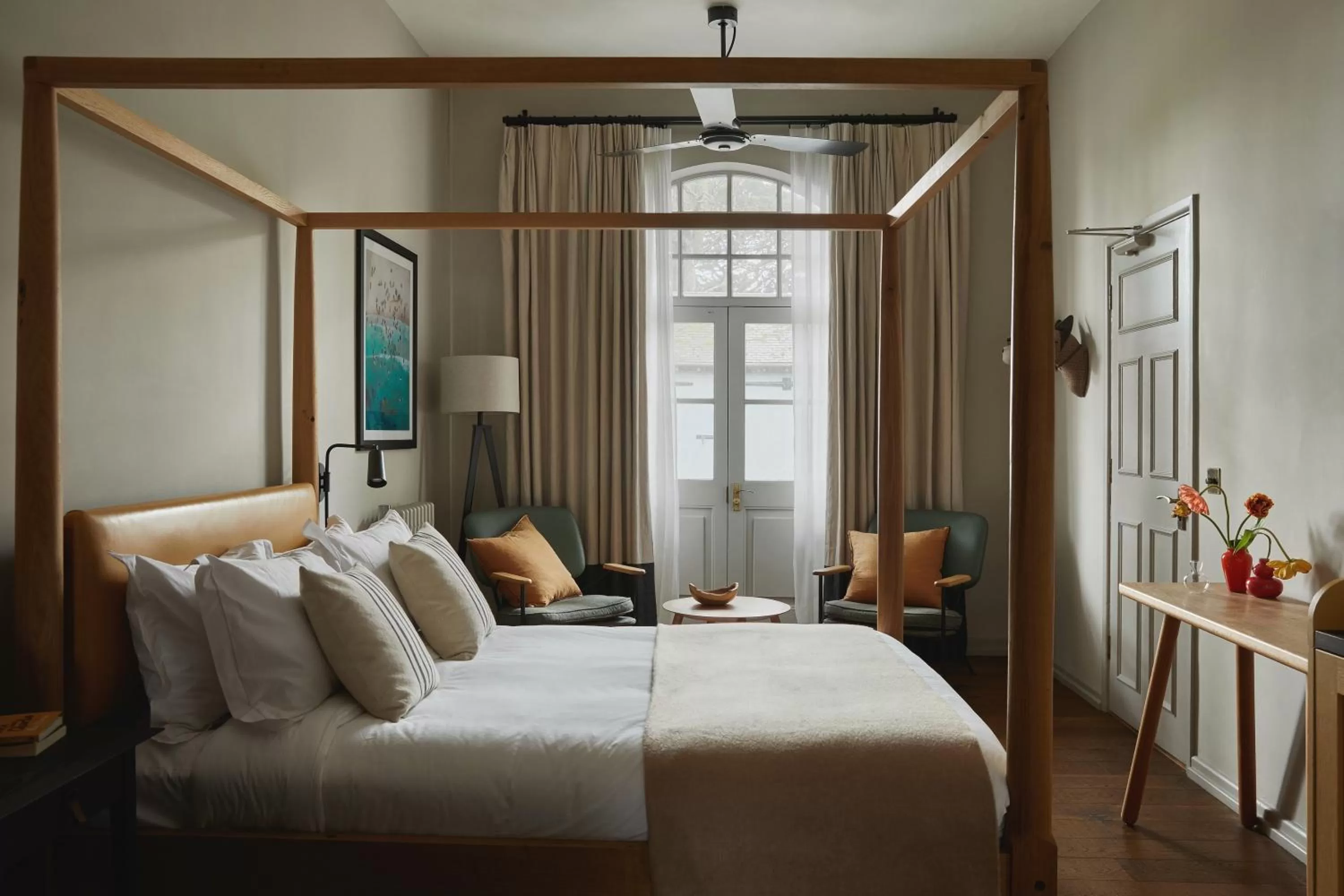 Bedroom, Bed in Fowey Hall Hotel