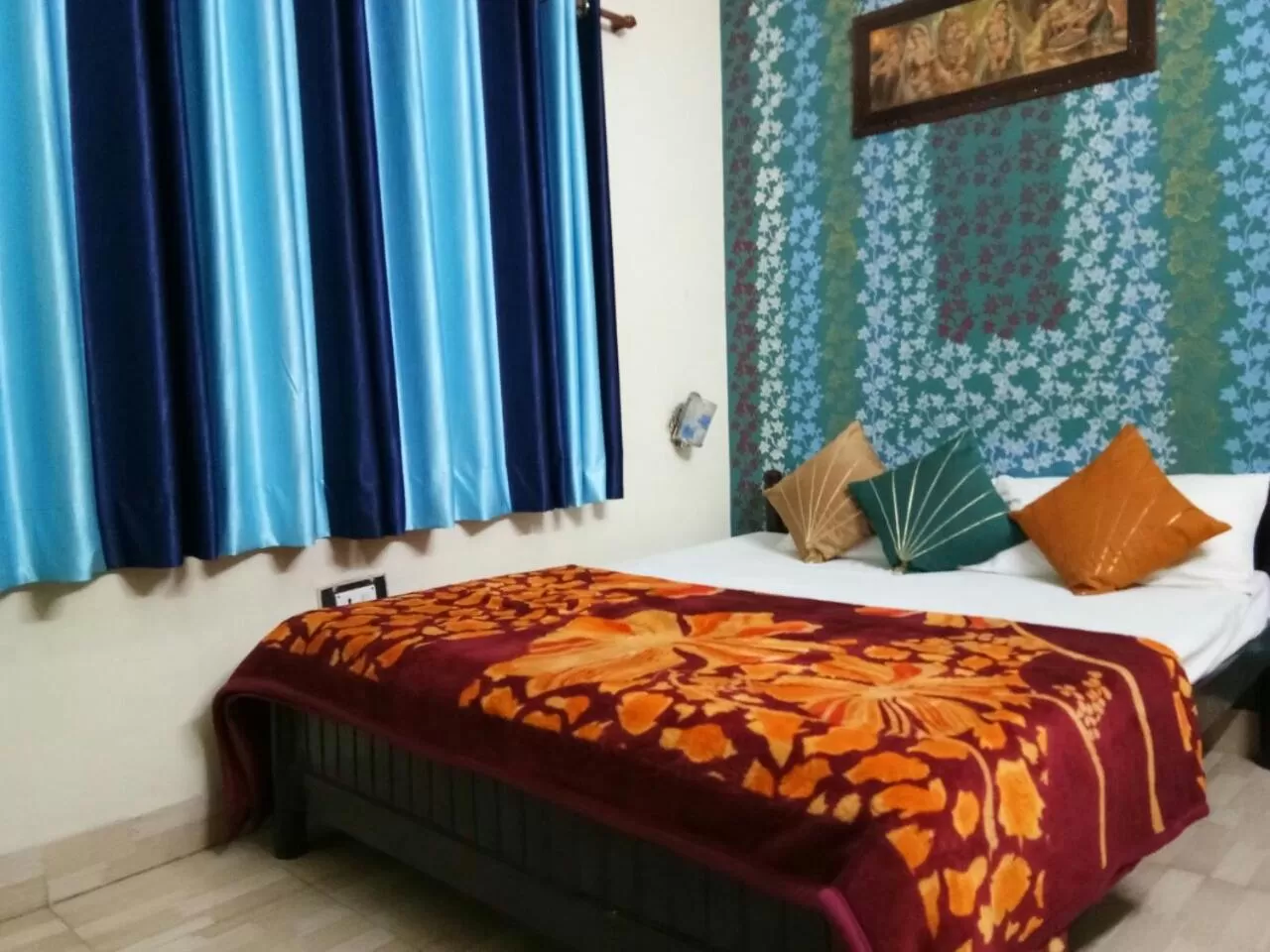 Bed in Haveli Taragarh Palace