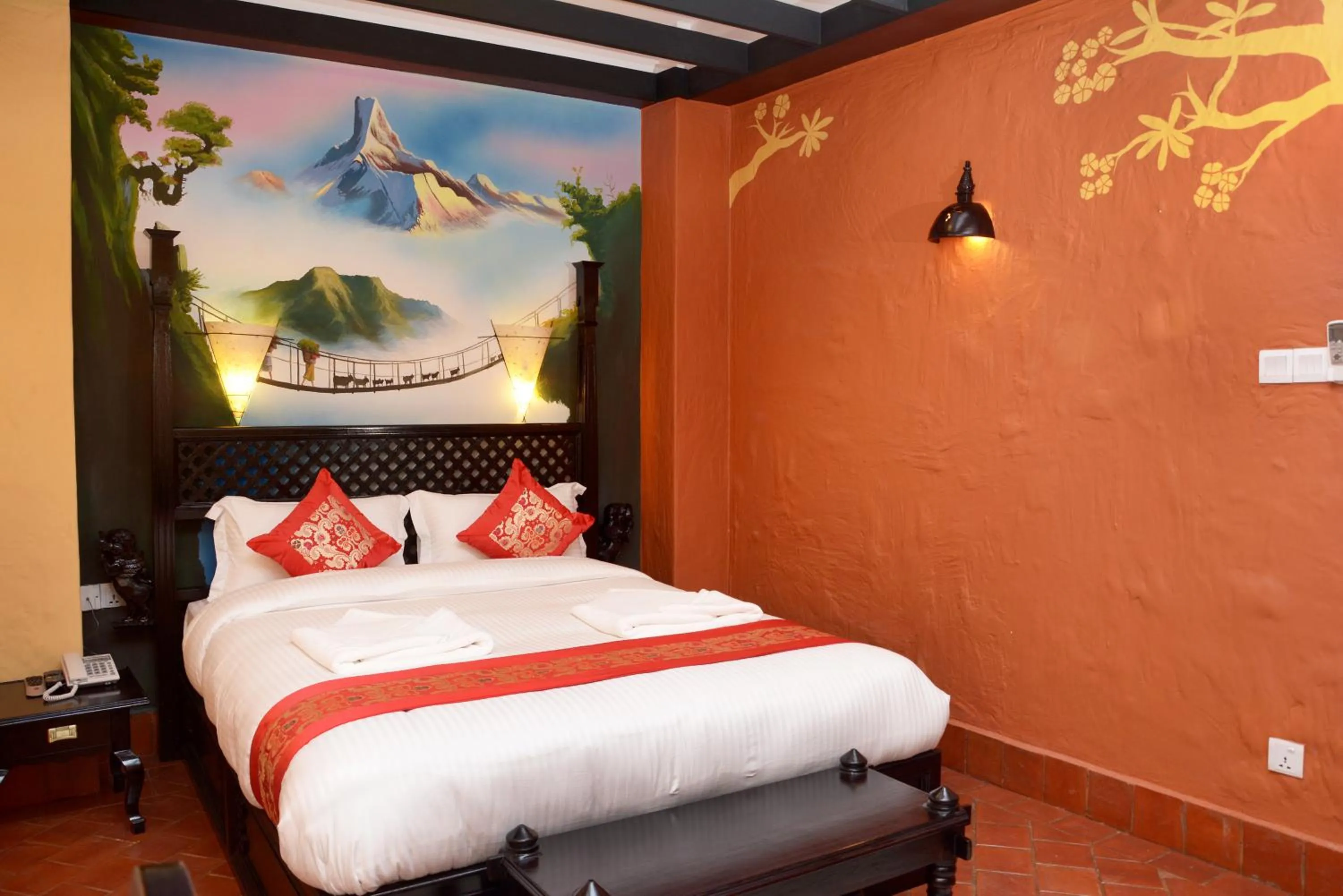 Bed in Kasthamandap Boutique Hotel