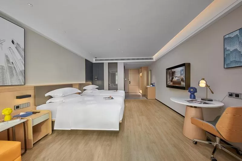 Photo of the whole room, Bed in Fengyue Light Shang Hotel Guangzhou Baiyun Airport Store