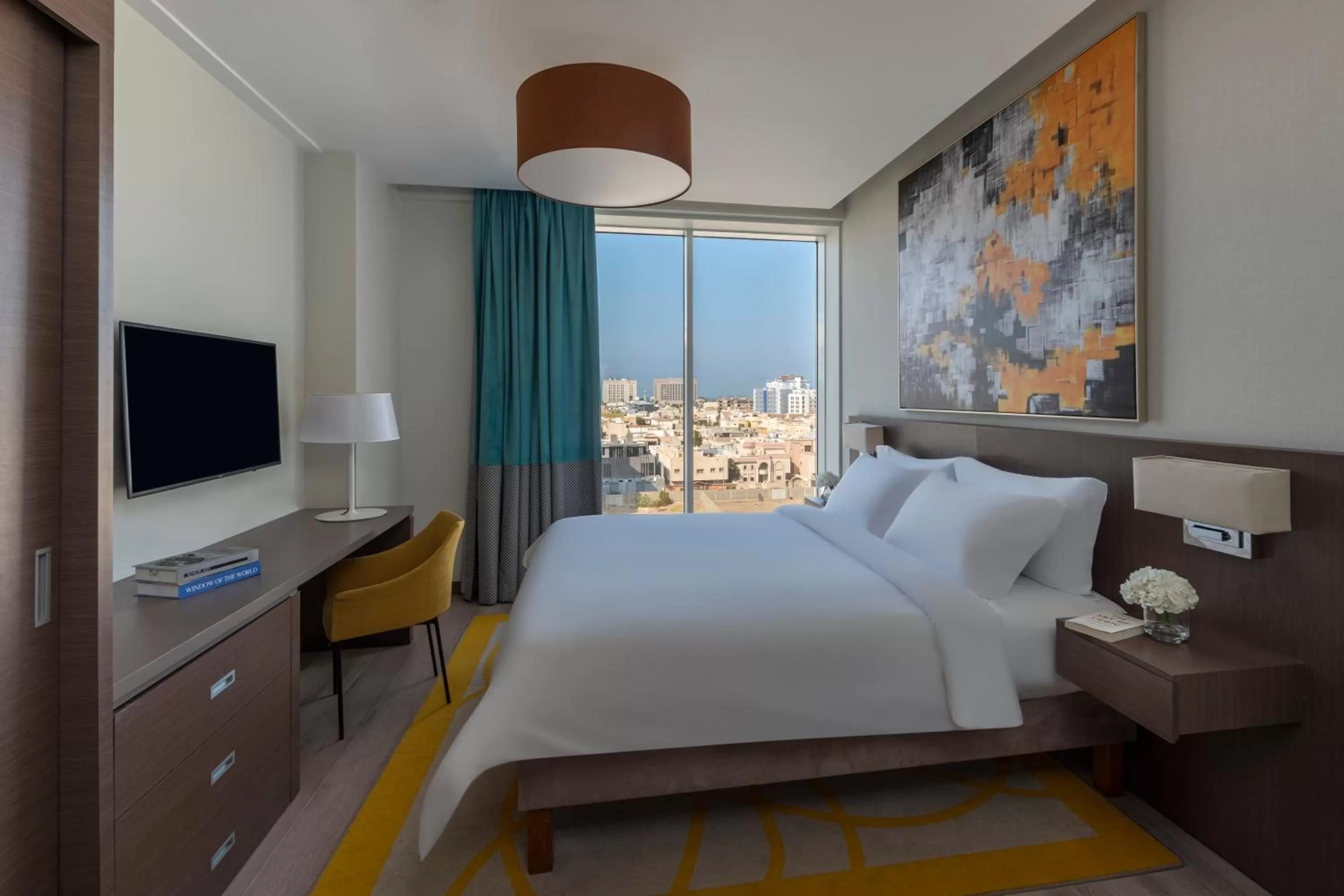 View (from property/room), Bed in Adagio Aparthotel Jeddah Malik Road