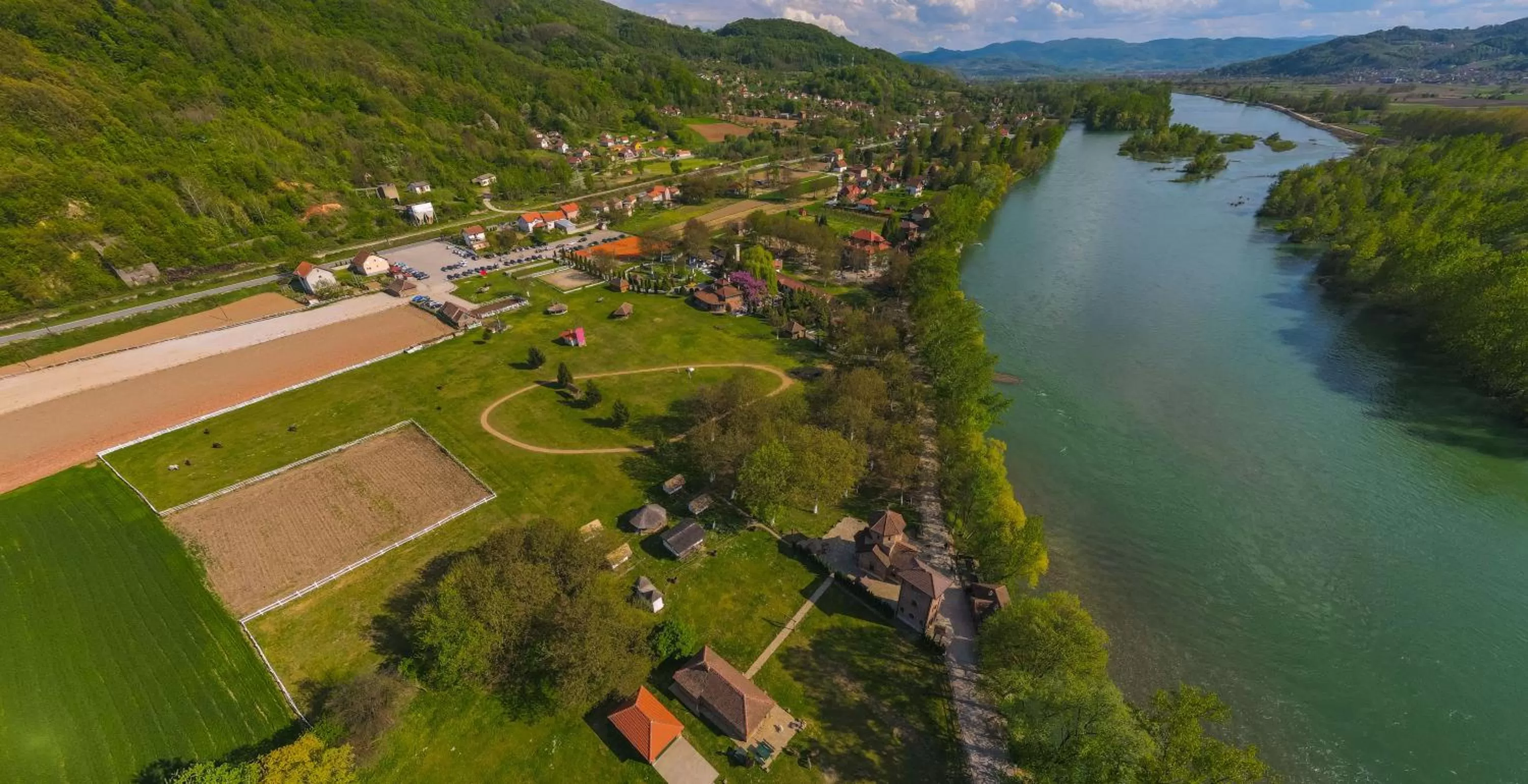 River view, Bird's-eye View in B&B Etno Village Sunčana Reka