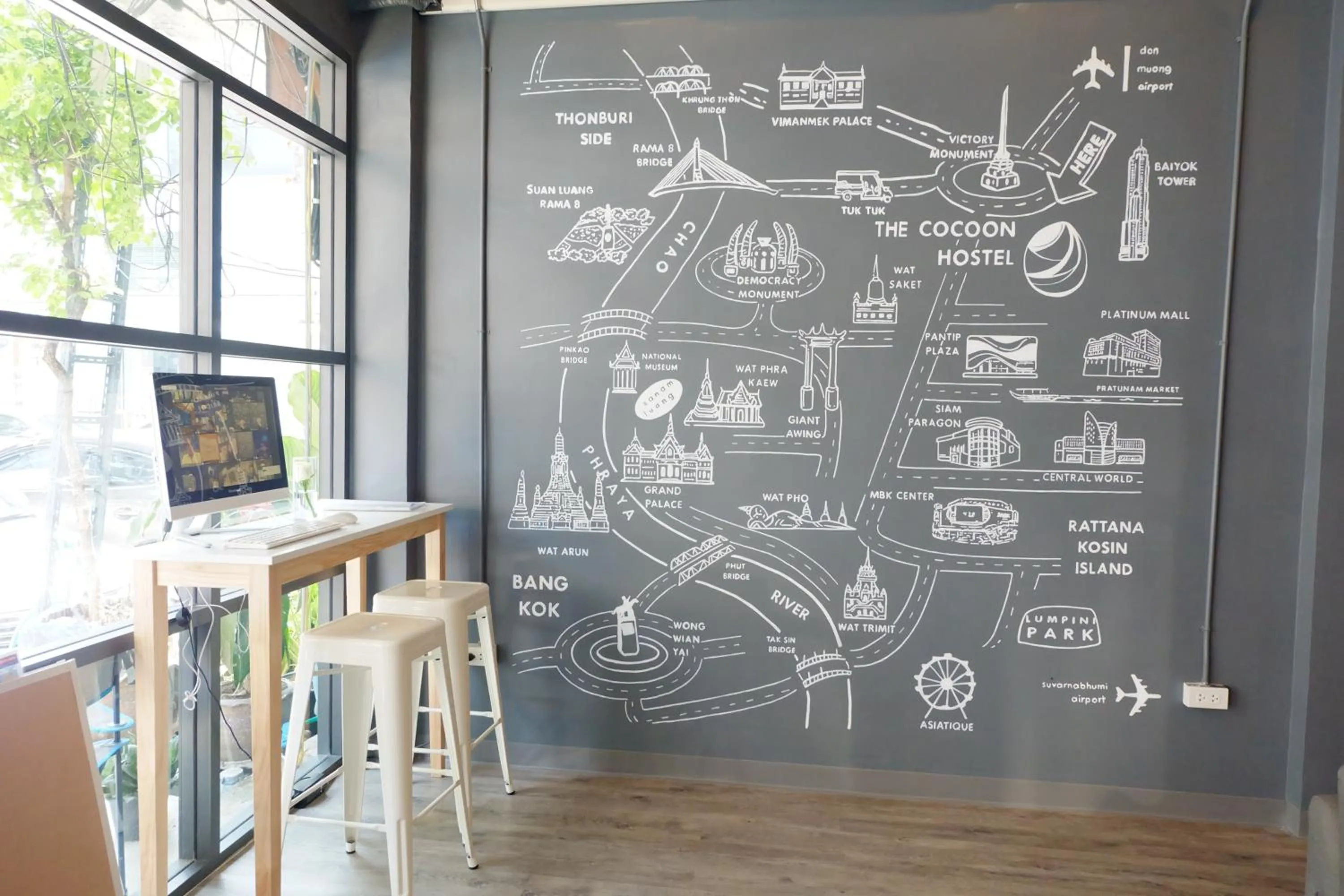 Decorative detail in The Cocoon Hostel