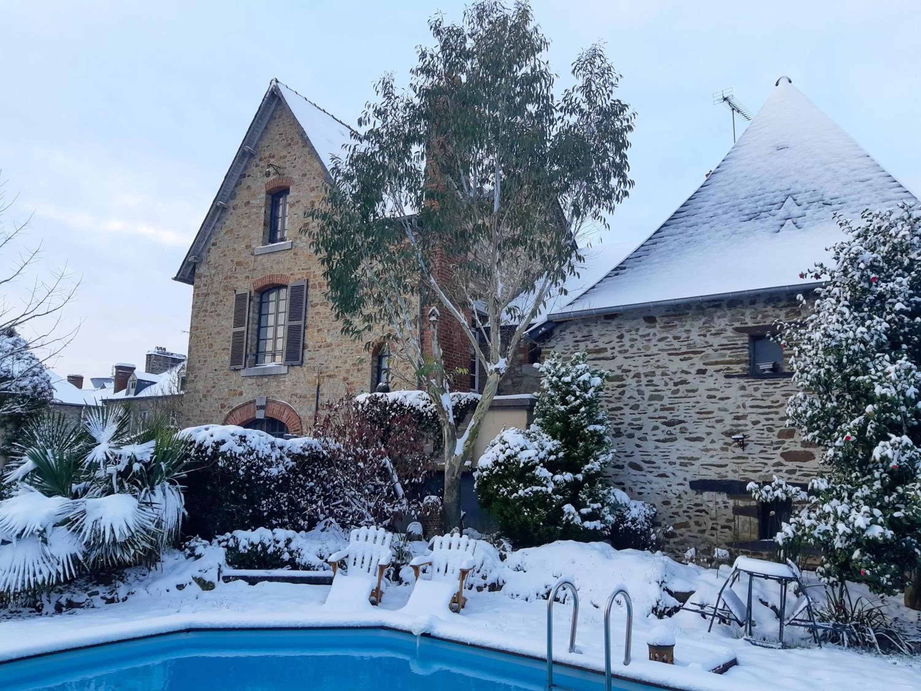 Property building, Winter in Chambres d'Hotes Le 1900
