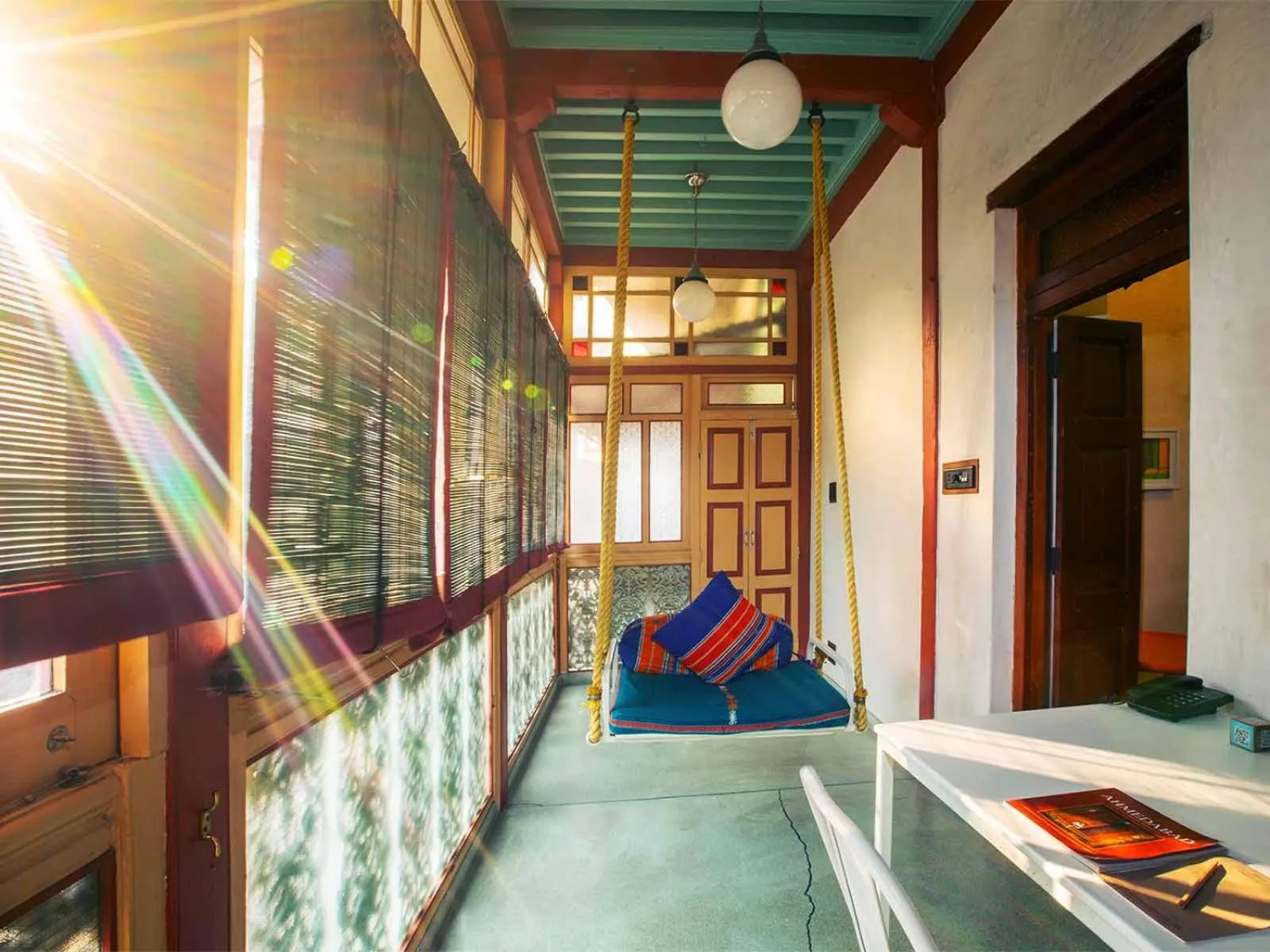 Balcony/Terrace, Bed in Mangaldas Ni Haveli II by The House of MG