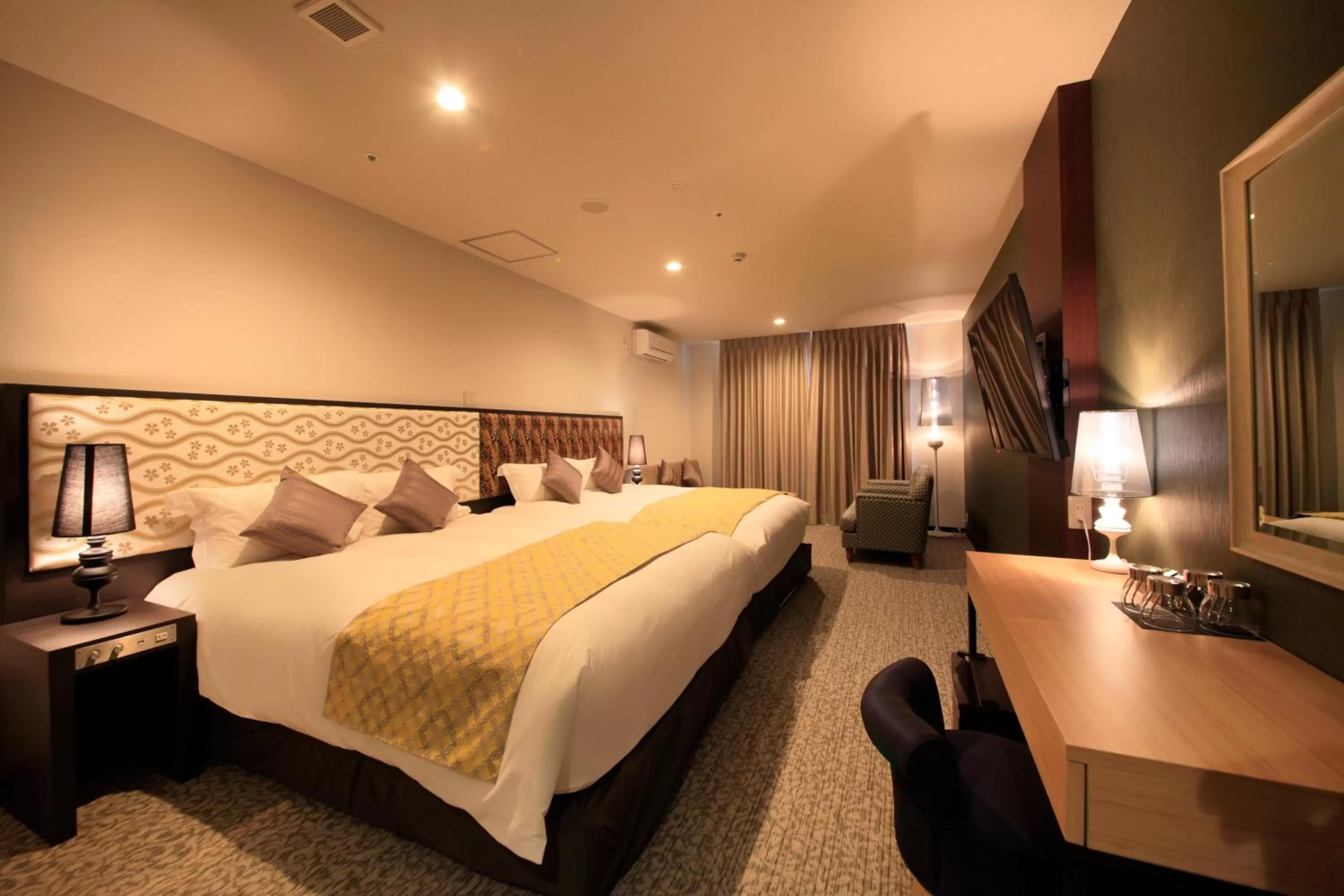 Photo of the whole room, Bed in Centurion Hotel & Spa Kurashiki Station