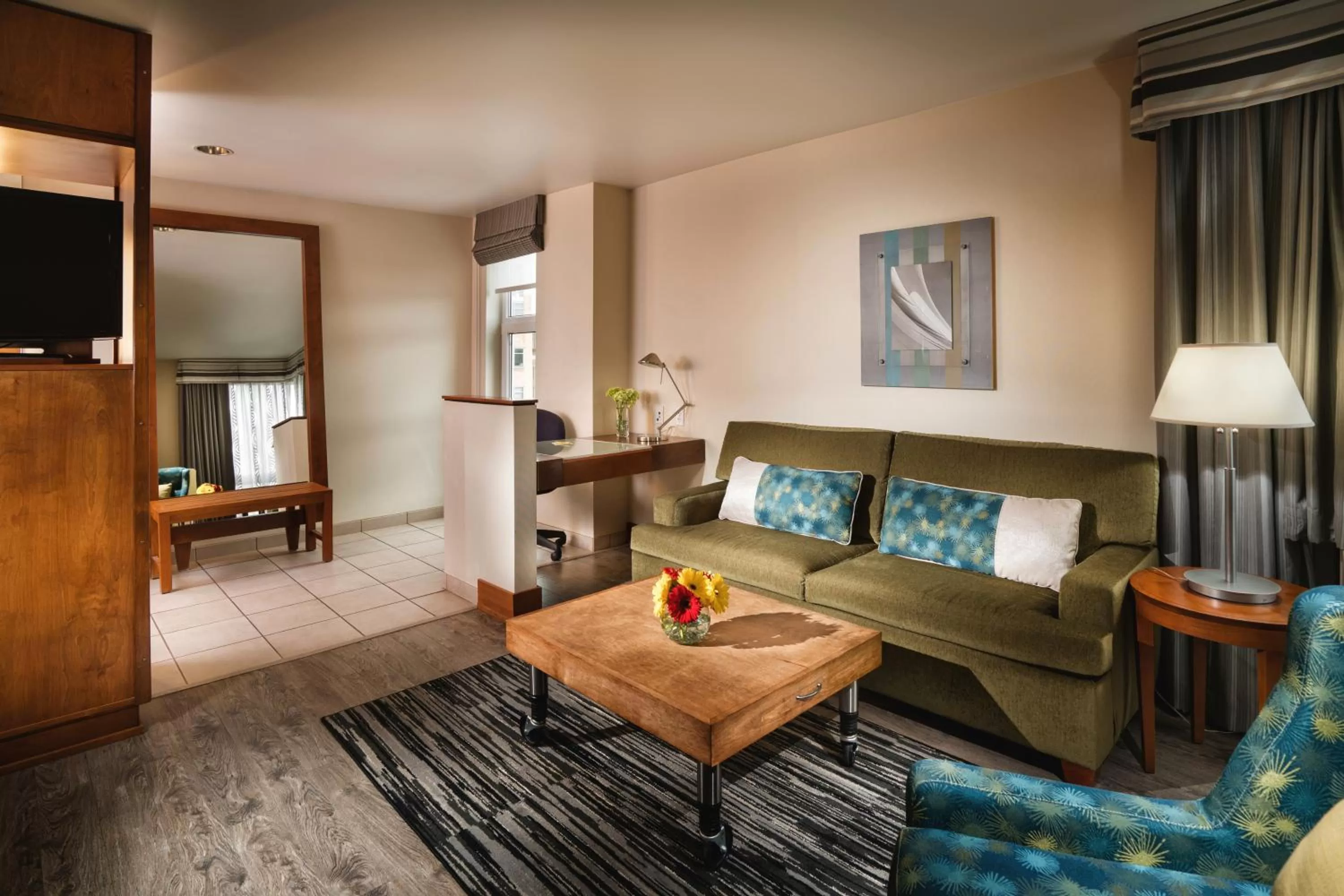 Seating area in Staypineapple, Watertown Hotel, University District Seattle