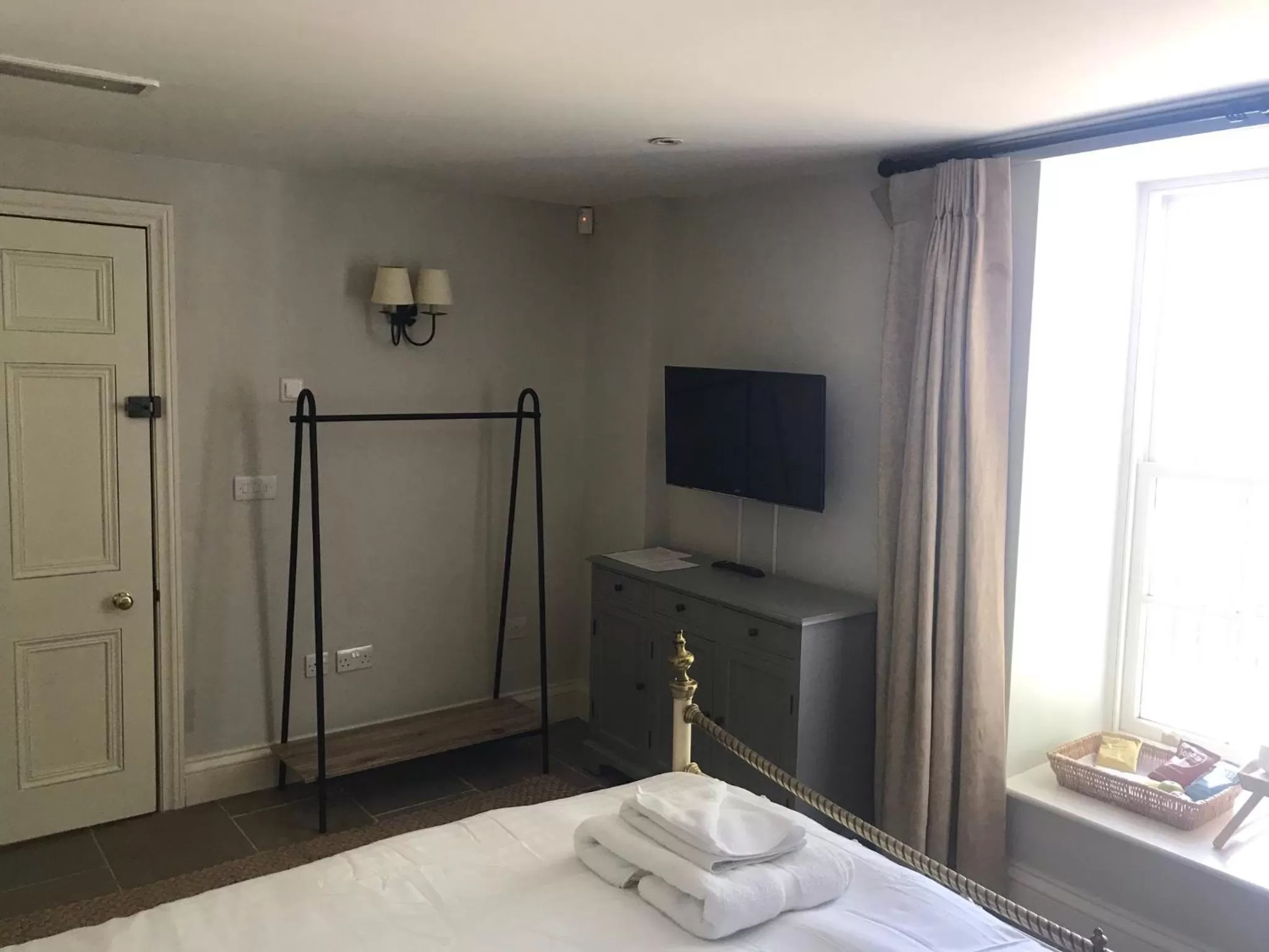 Bed in The Farmhouse at Bodnant Welsh Food