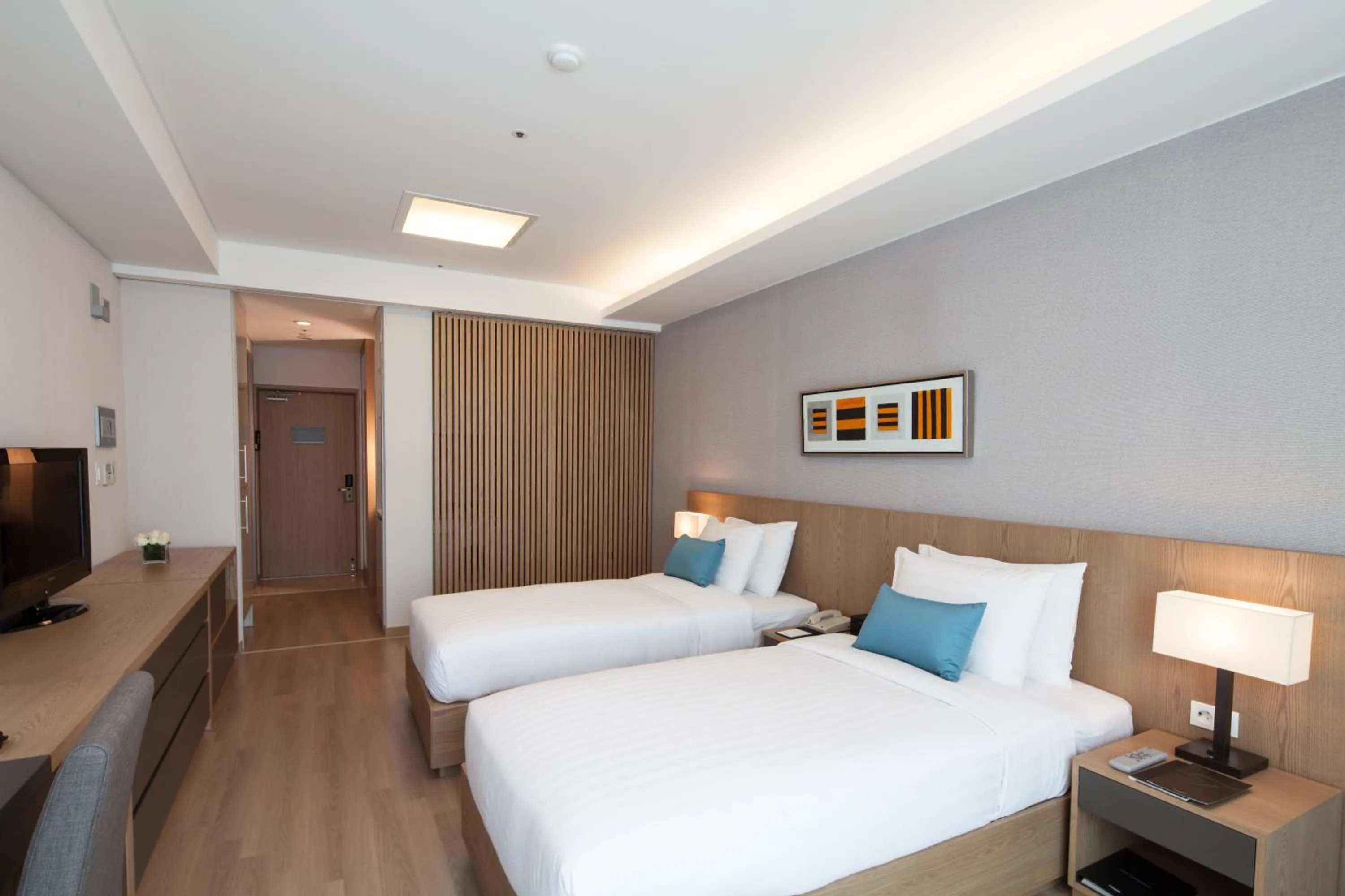 Decorative detail, Bed in Fraser Place Central Seoul