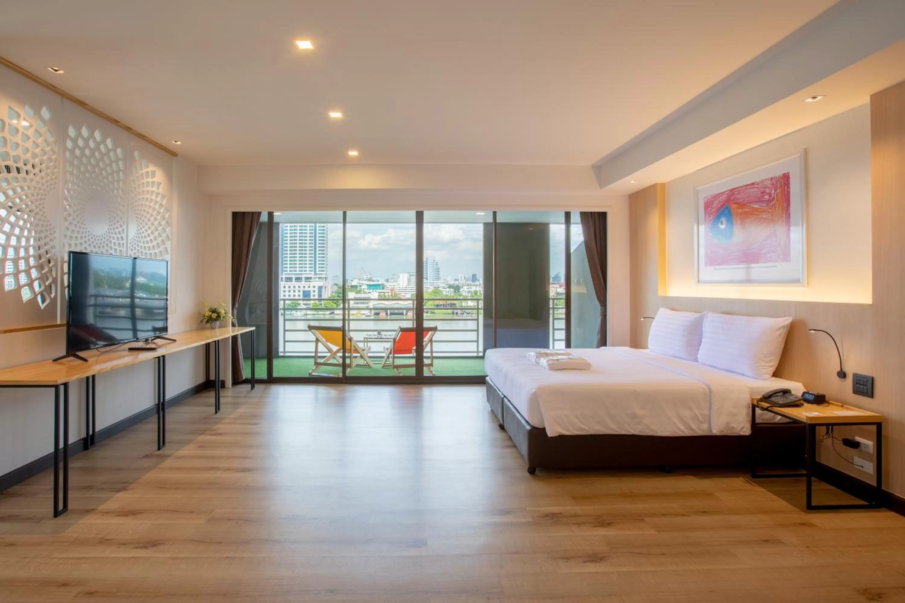 Bed in The Royal River Hotel