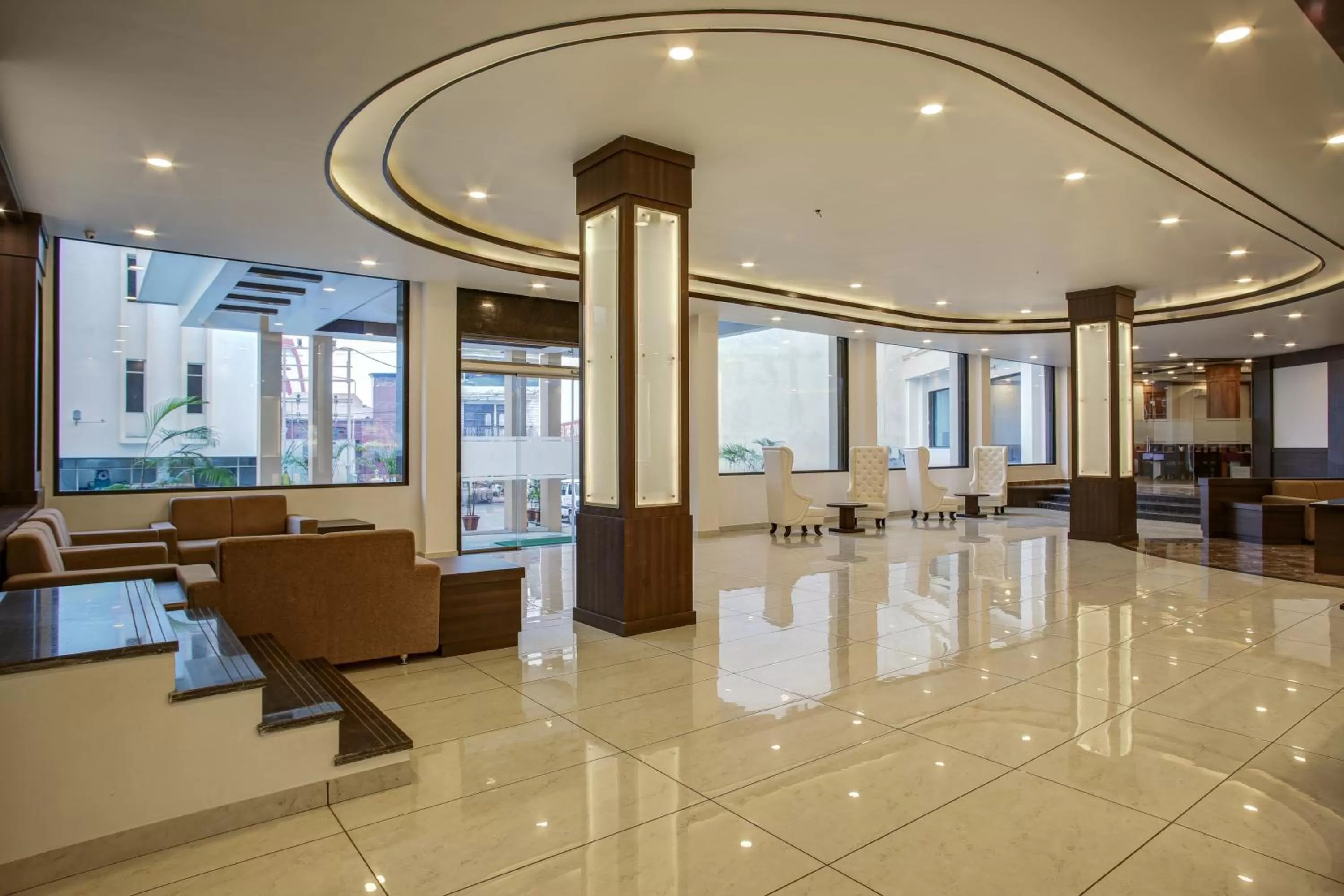 Lobby or reception in Hotel The Royal Krishna