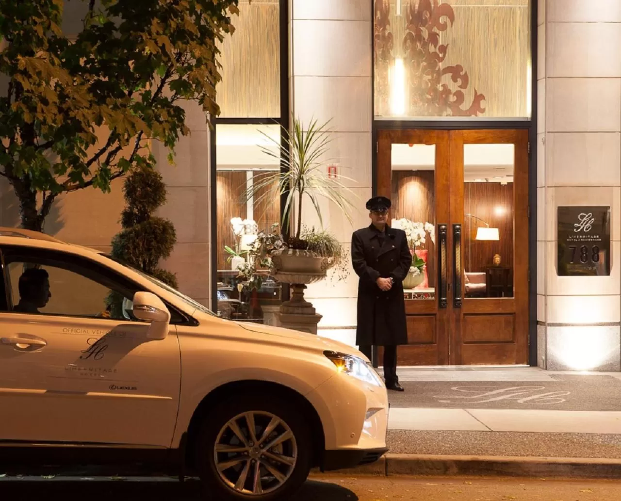 Facade/entrance in L'Hermitage Hotel
