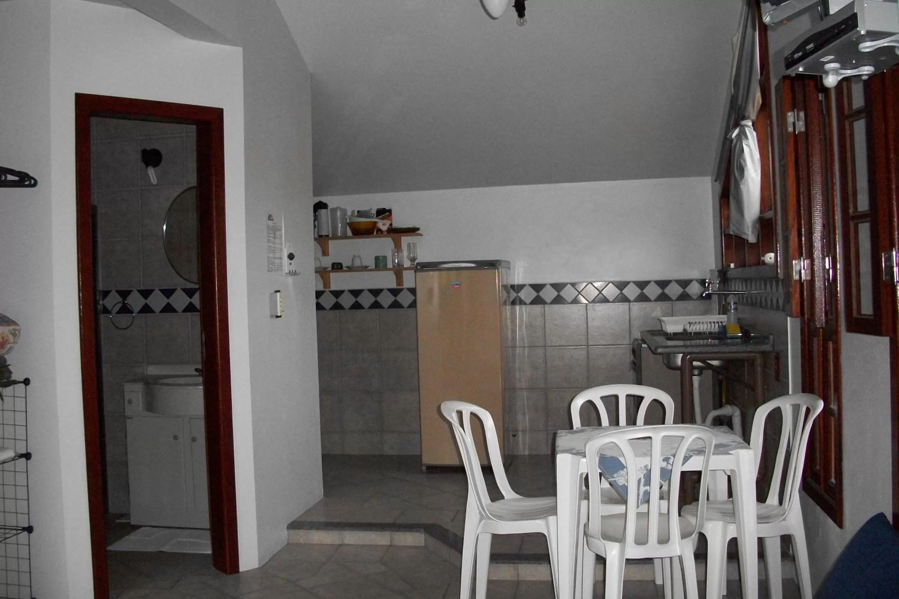 Kitchen or kitchenette in Pousada Farol da Barra