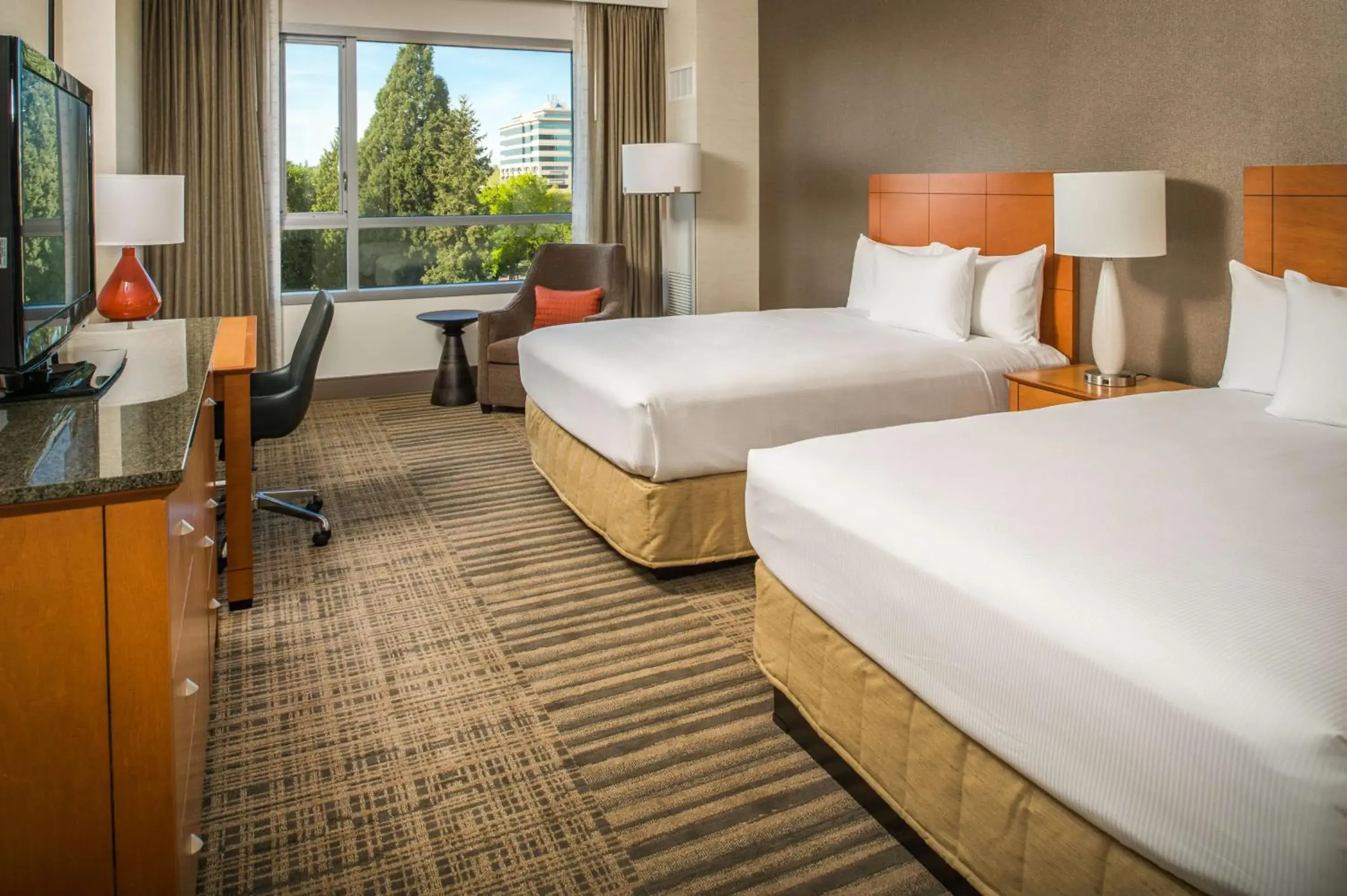 Two Double Beds with Park View in Hilton Vancouver Washington Two Double Beds with Park View in Hilton Vancouver Washington