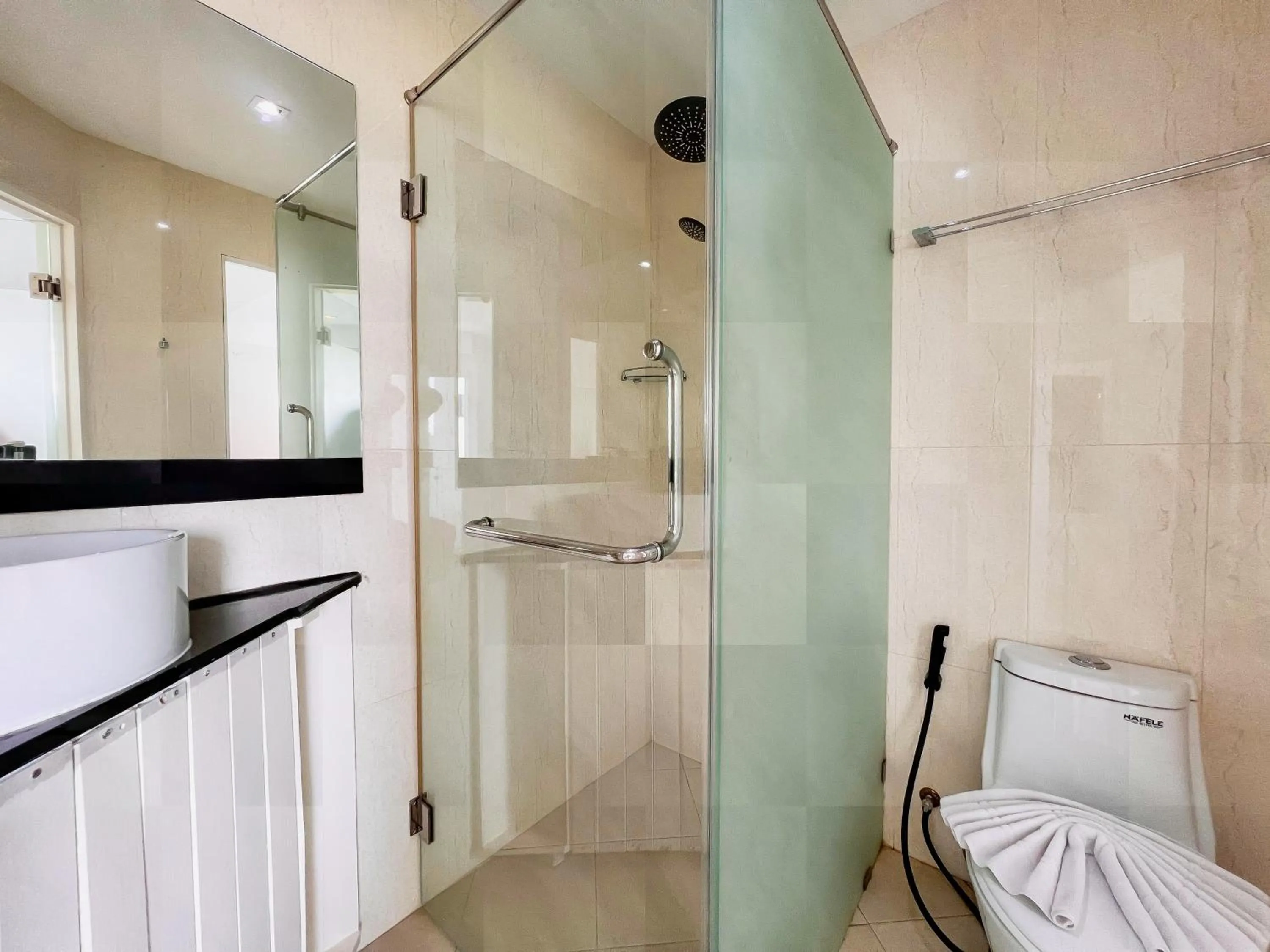 Bathroom, Bed in Grand Sunset Hotel Phuket