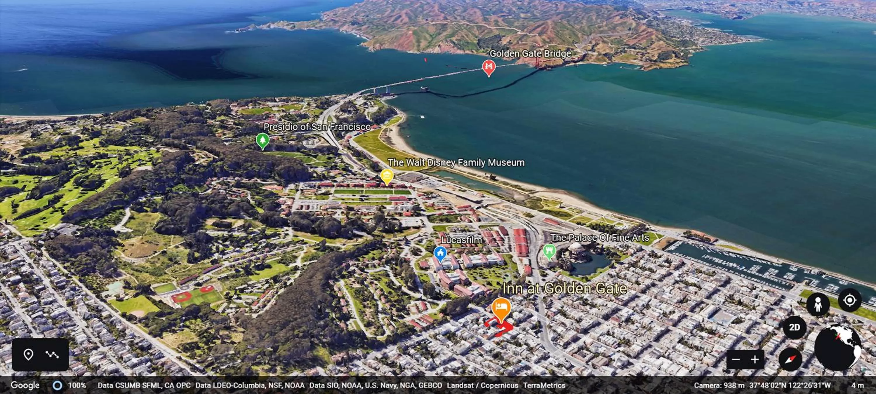 Nearby landmark in Inn at Golden Gate