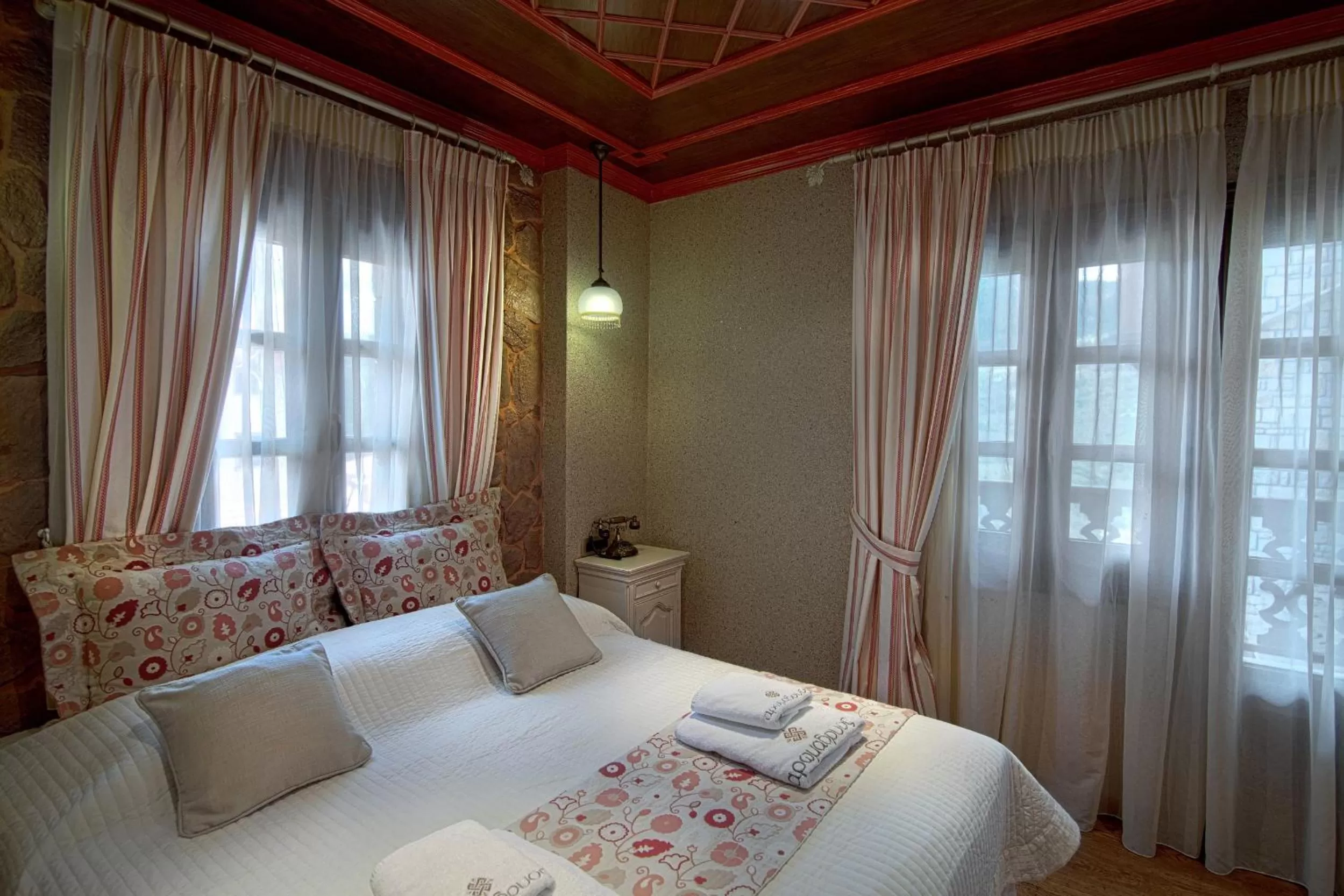 Superior Double Room with Fireplace and Side Mountain View in AROMA DRYOS SPA & ECO Hotel