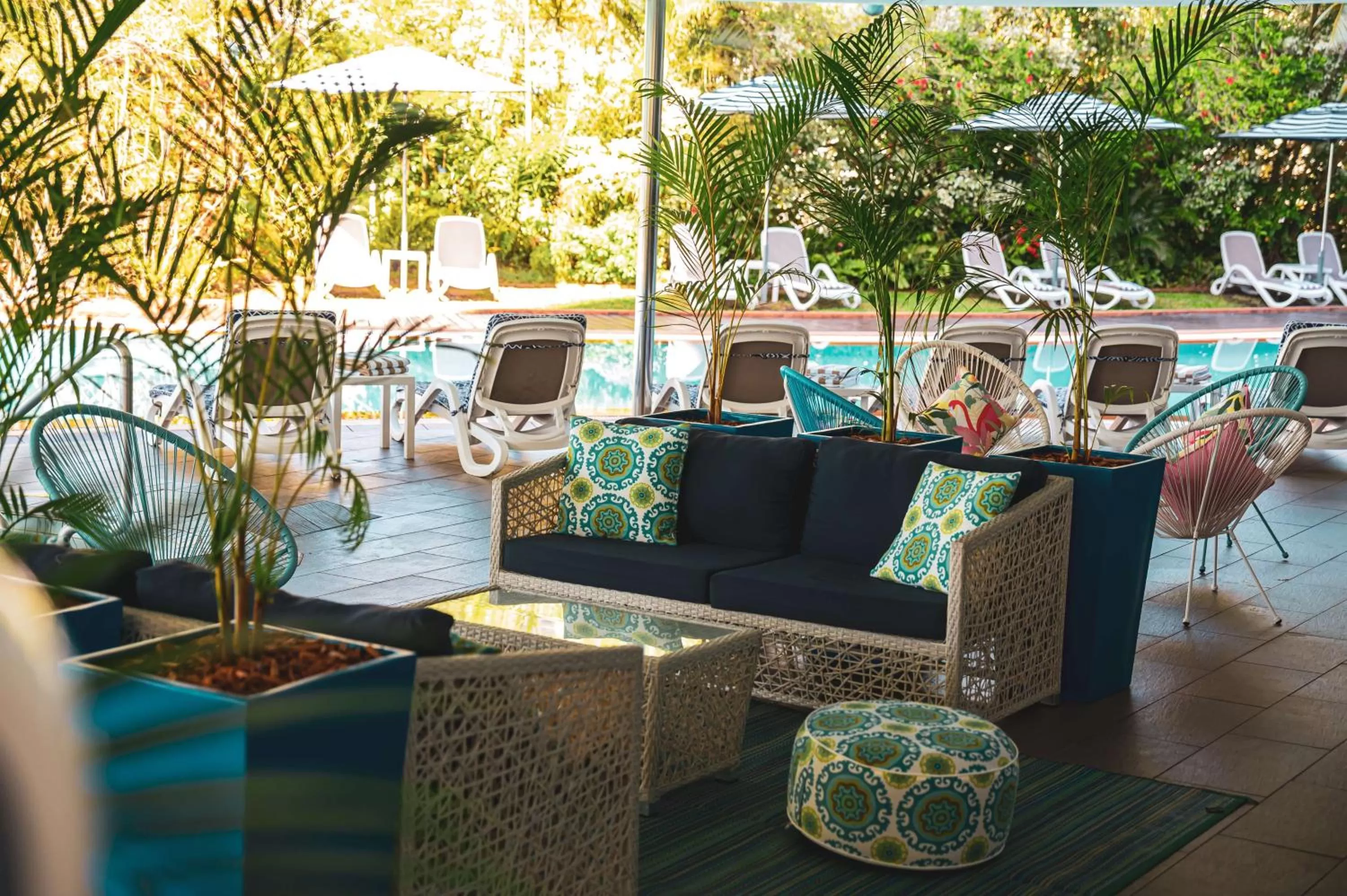 Pool view in Hilton Cairns