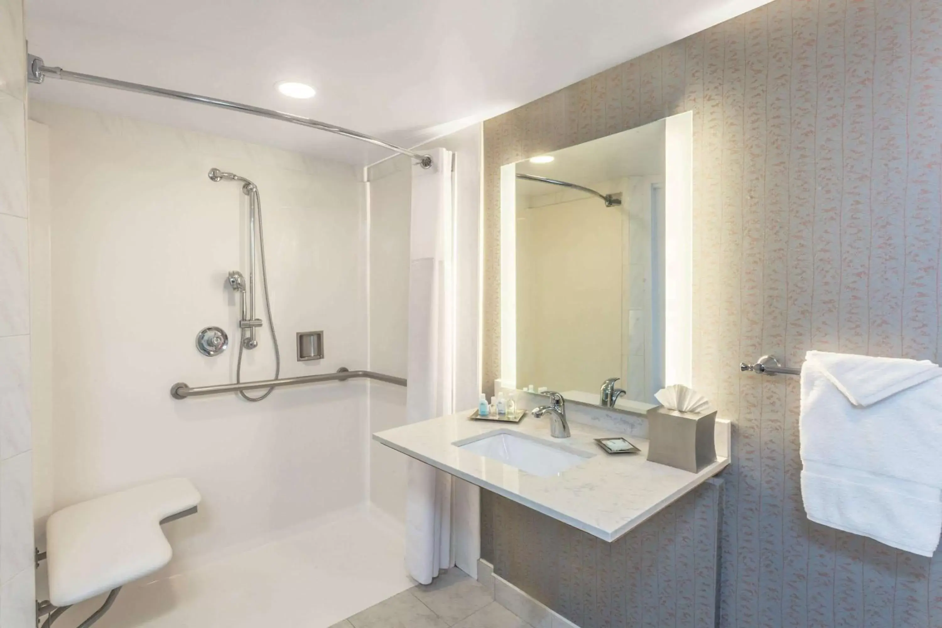 King Room with Roll-in Shower - Mobility Accessible/Non-Smoking in Wyndham Visalia King Room with Roll-in Shower - Mobility Accessible/Non-Smoking in Wyndham Visalia