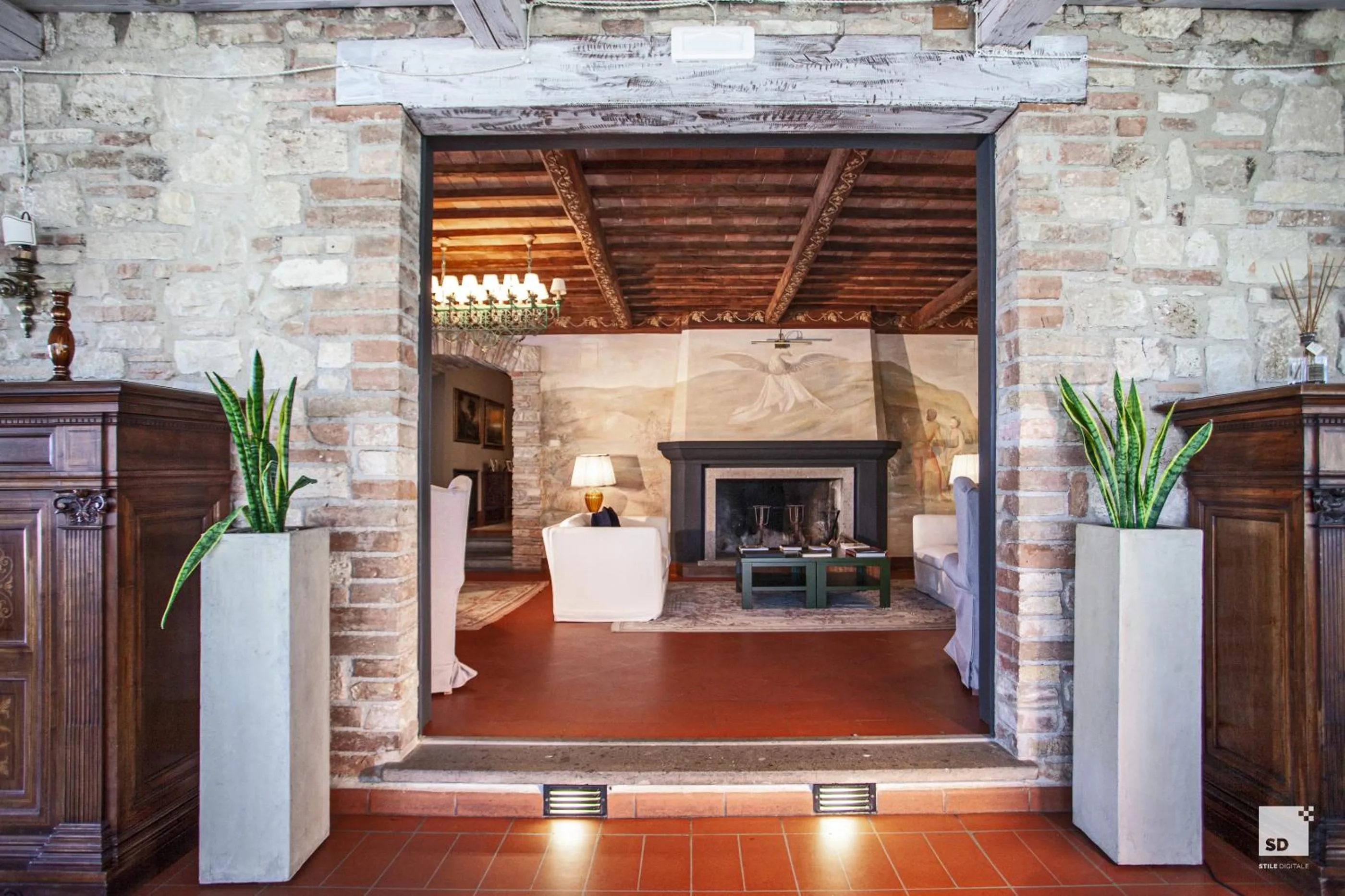 Communal lounge/ TV room in Relais Todini - Residenza d'epoca - Luxury Historic house