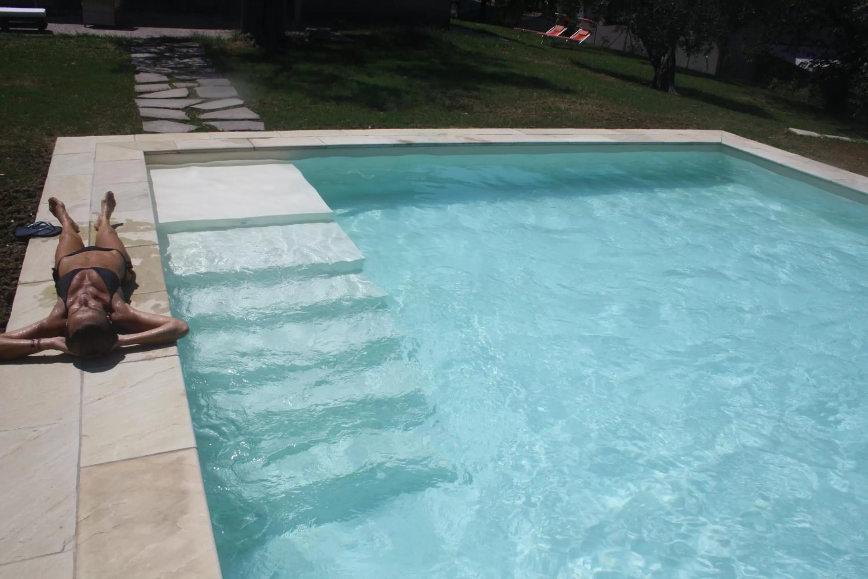 Pool view in Antica Fonte holiday home