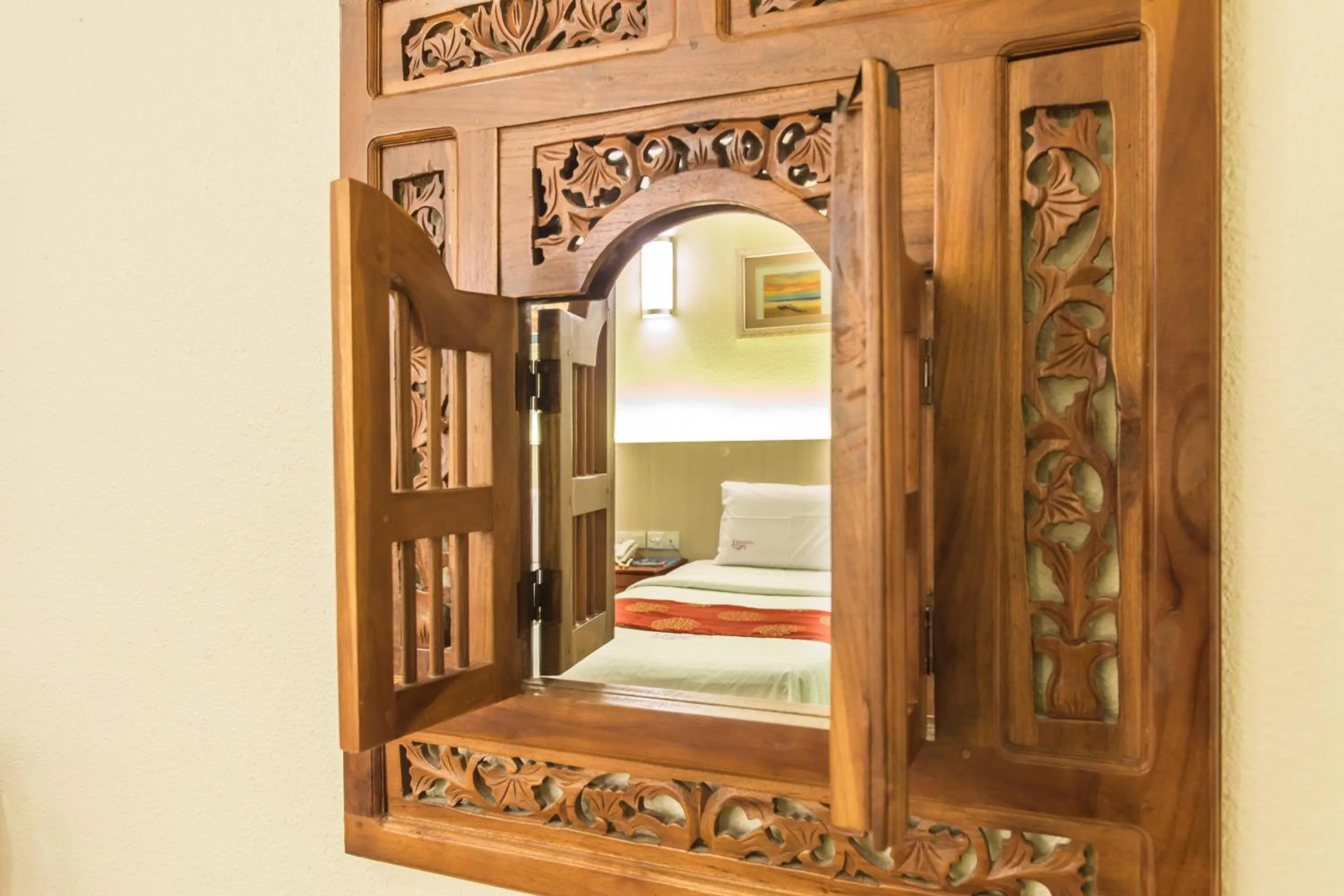 Decorative detail, Bed in Lavender Inn Permas Jaya