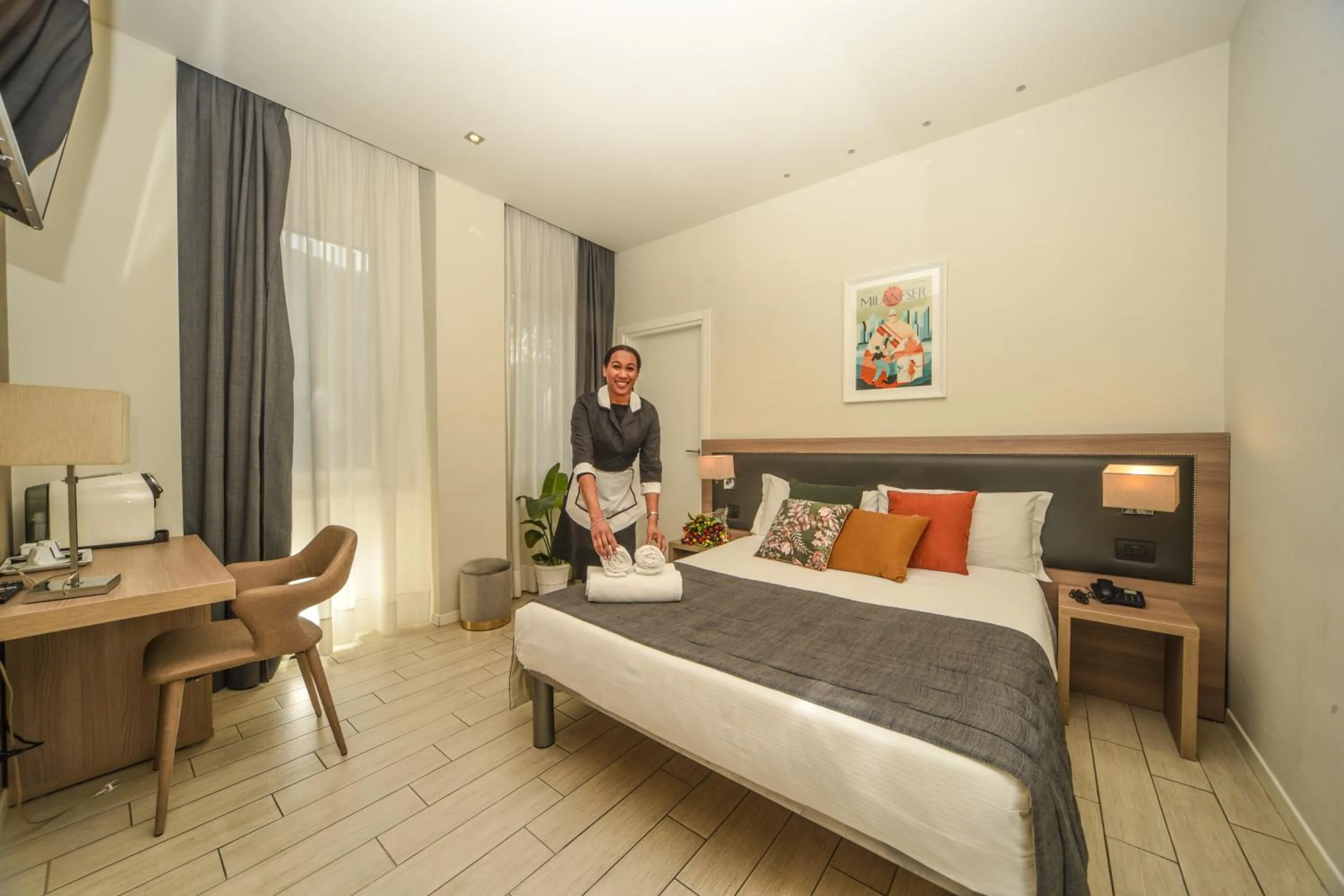 People, Bed in Hotel Zara Milano