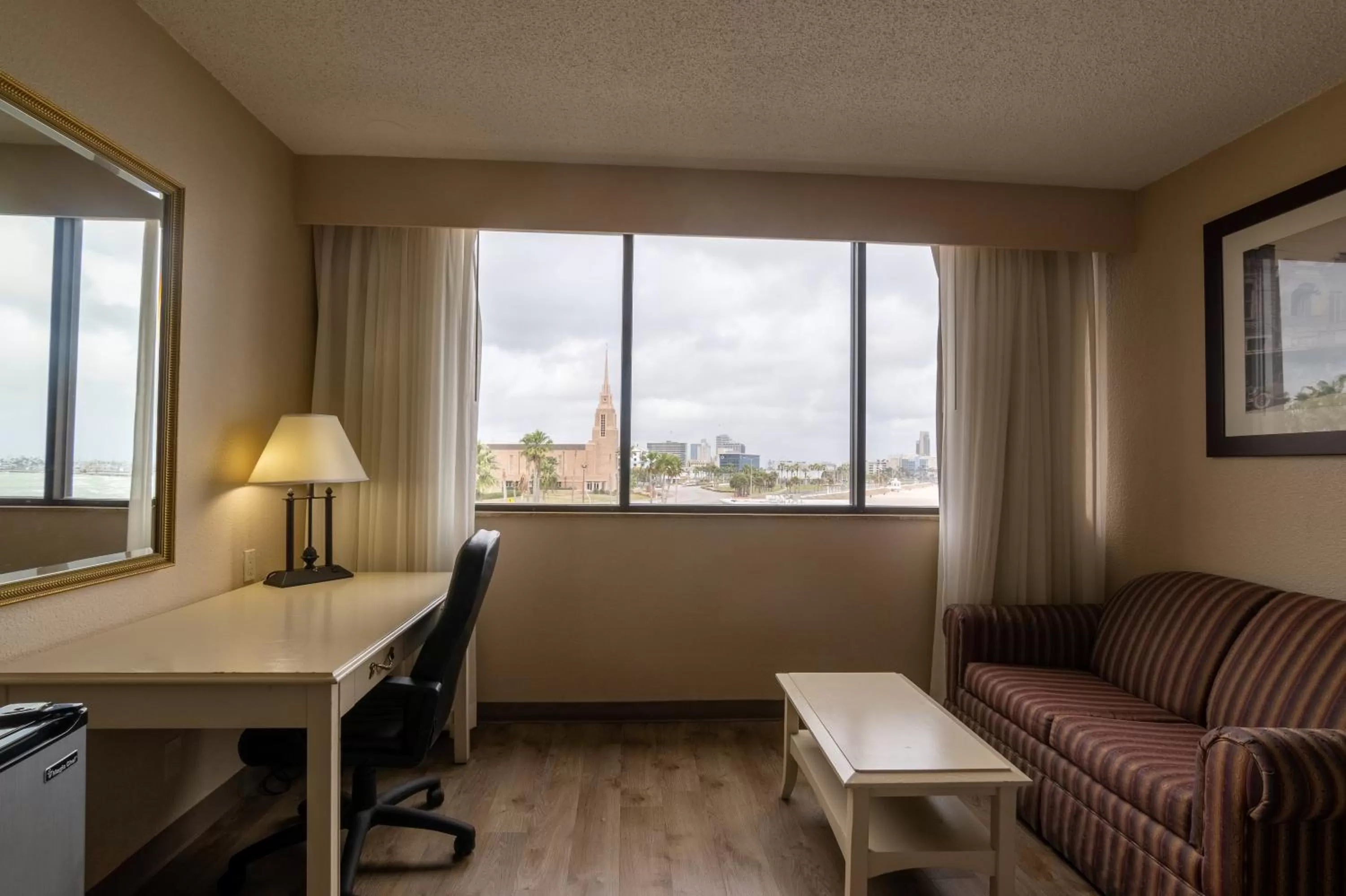 Seating area in Emerald Beach Hotel Corpus Christi
