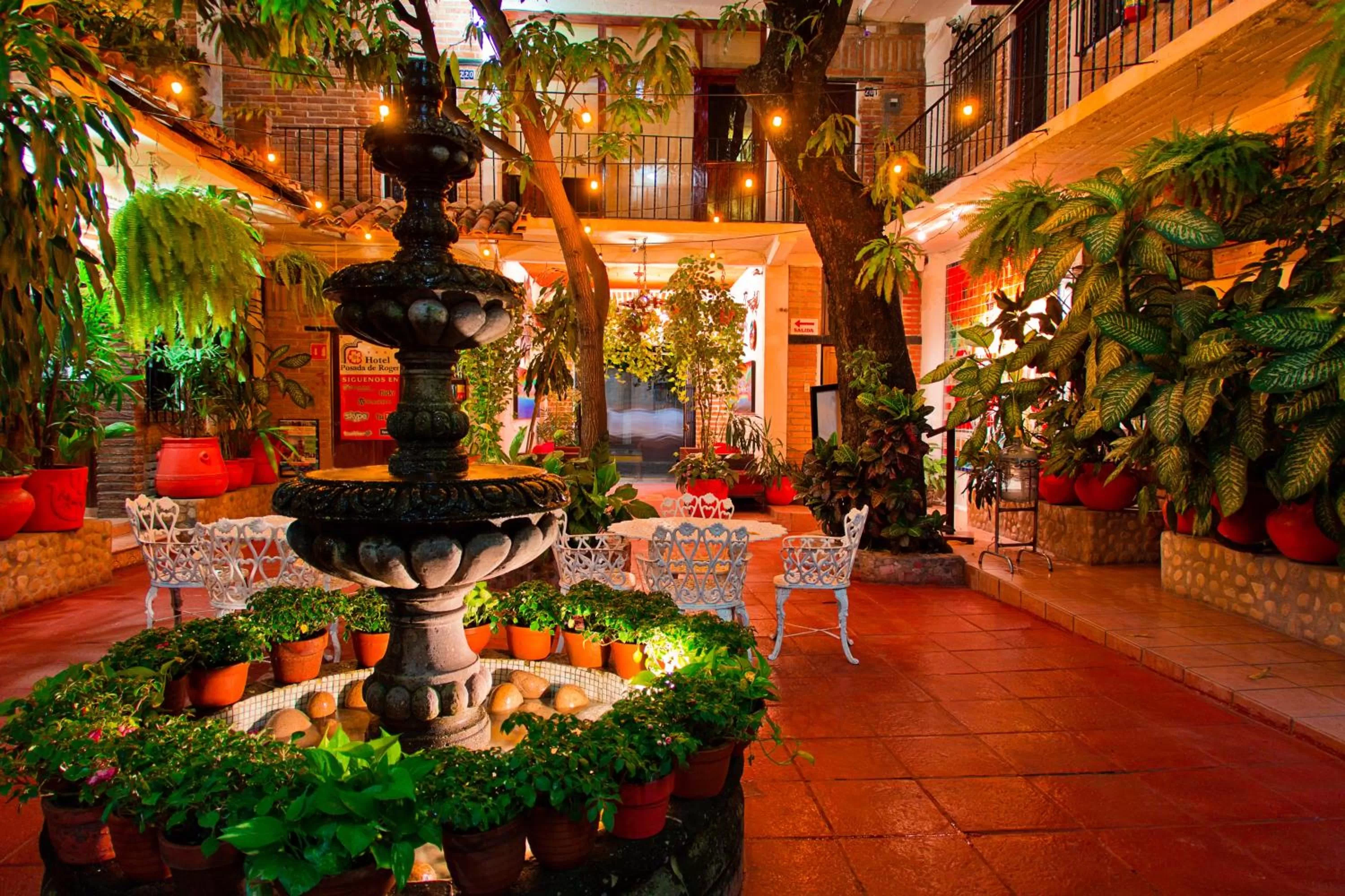 Patio in Hotel Posada De Roger - Near Los Muertos Beach