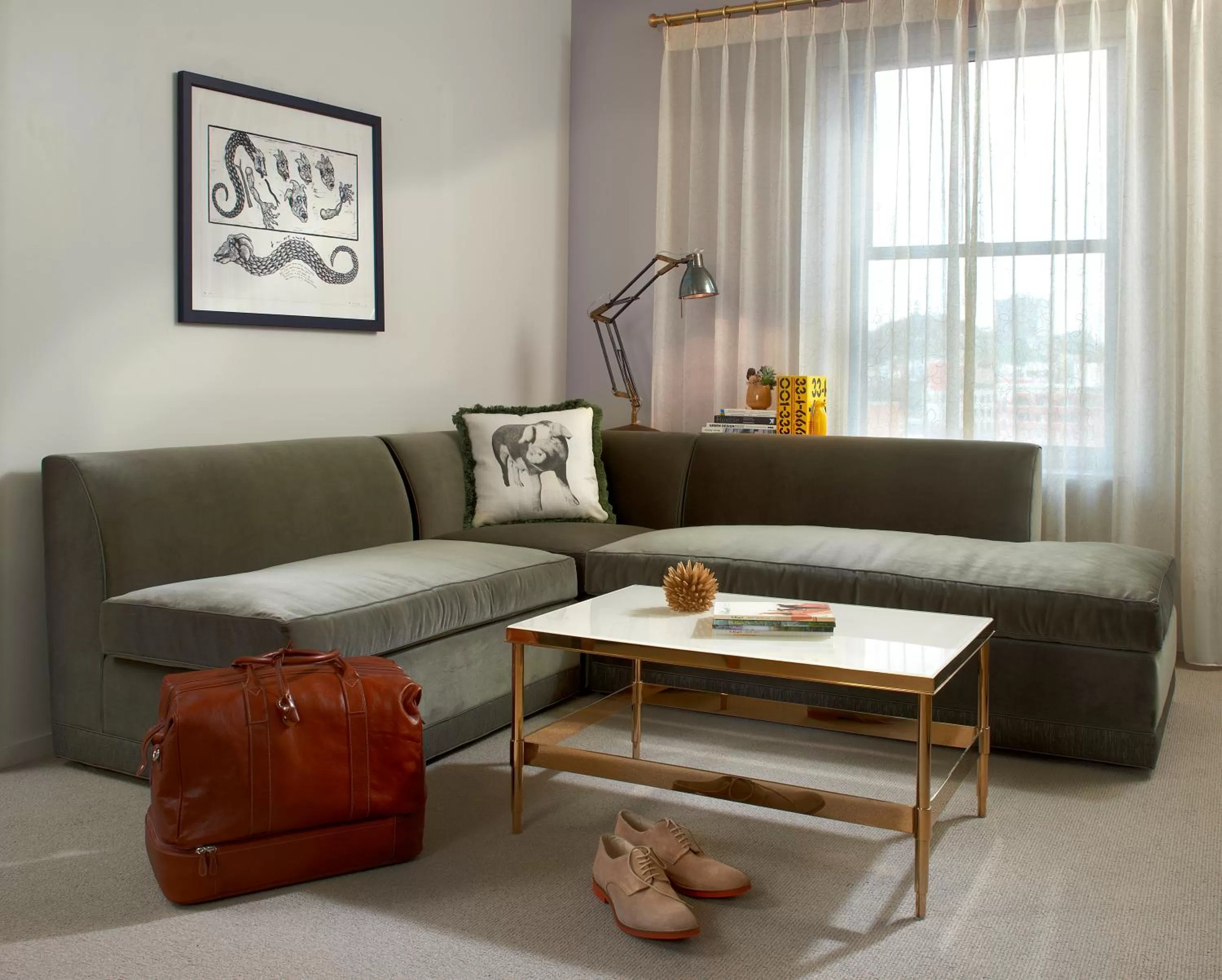 Living room in 21c Museum Hotel Cincinnati