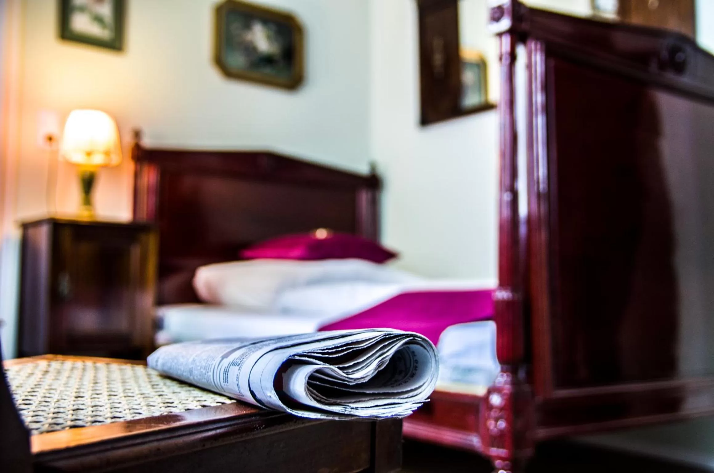 Decorative detail, Bed in Hotel Victoria