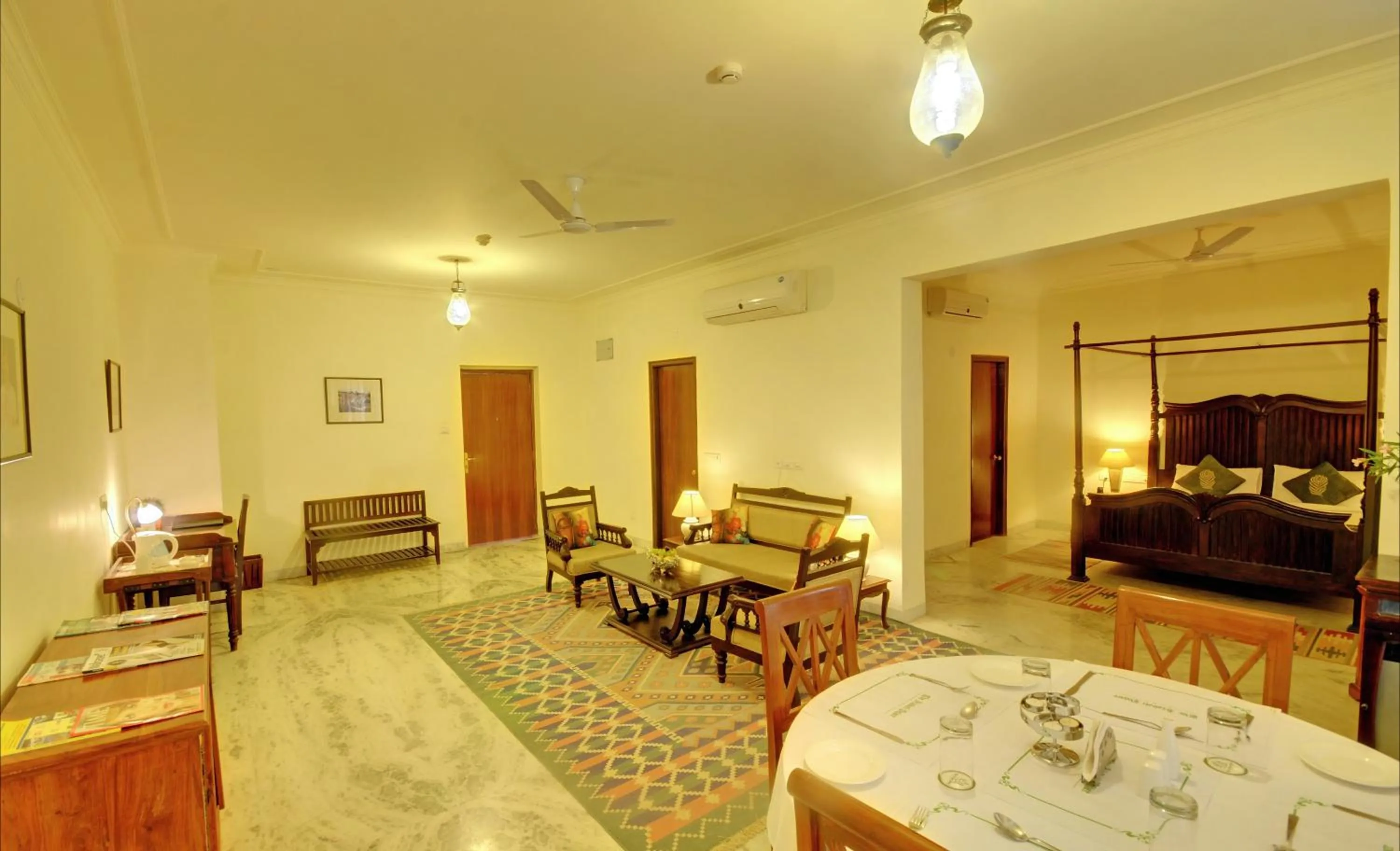 Living room in The Hadoti Palace, Bundi