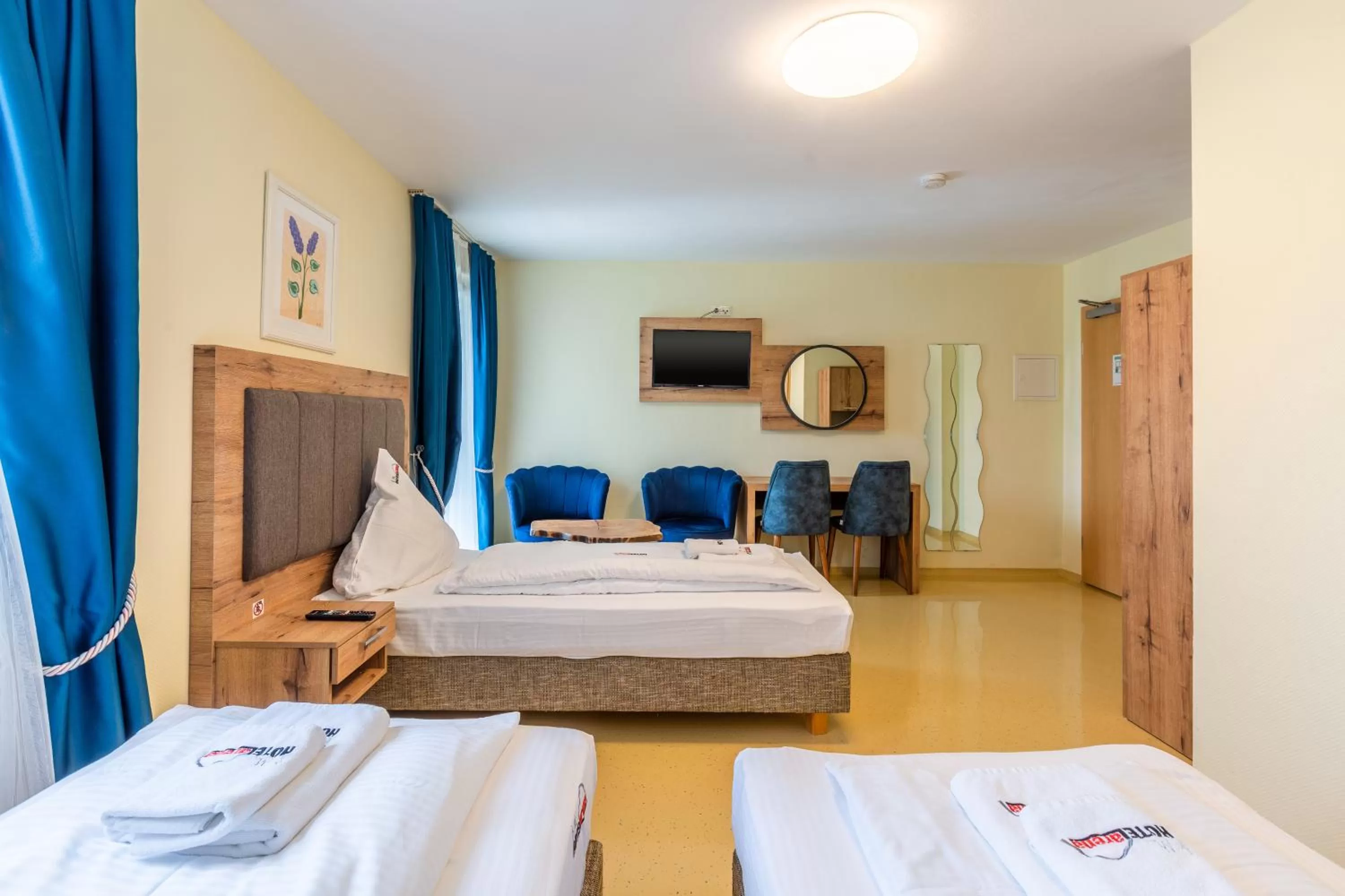 Communal lounge/ TV room, Bed in Hotel Arena