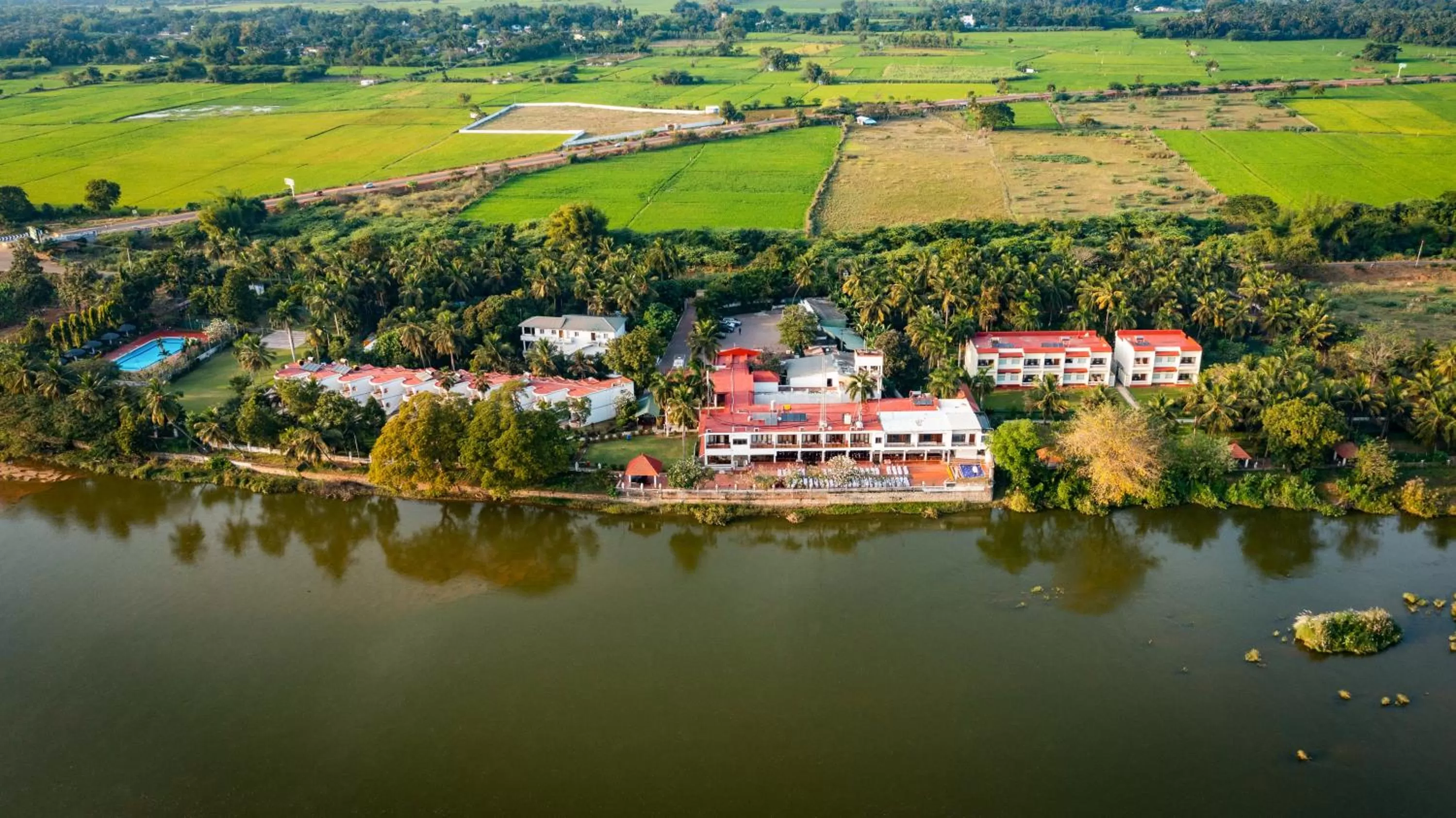 Natural landscape, Bird's-eye View in GReaT Trails Riverview Thanjavur By GRT Hotels