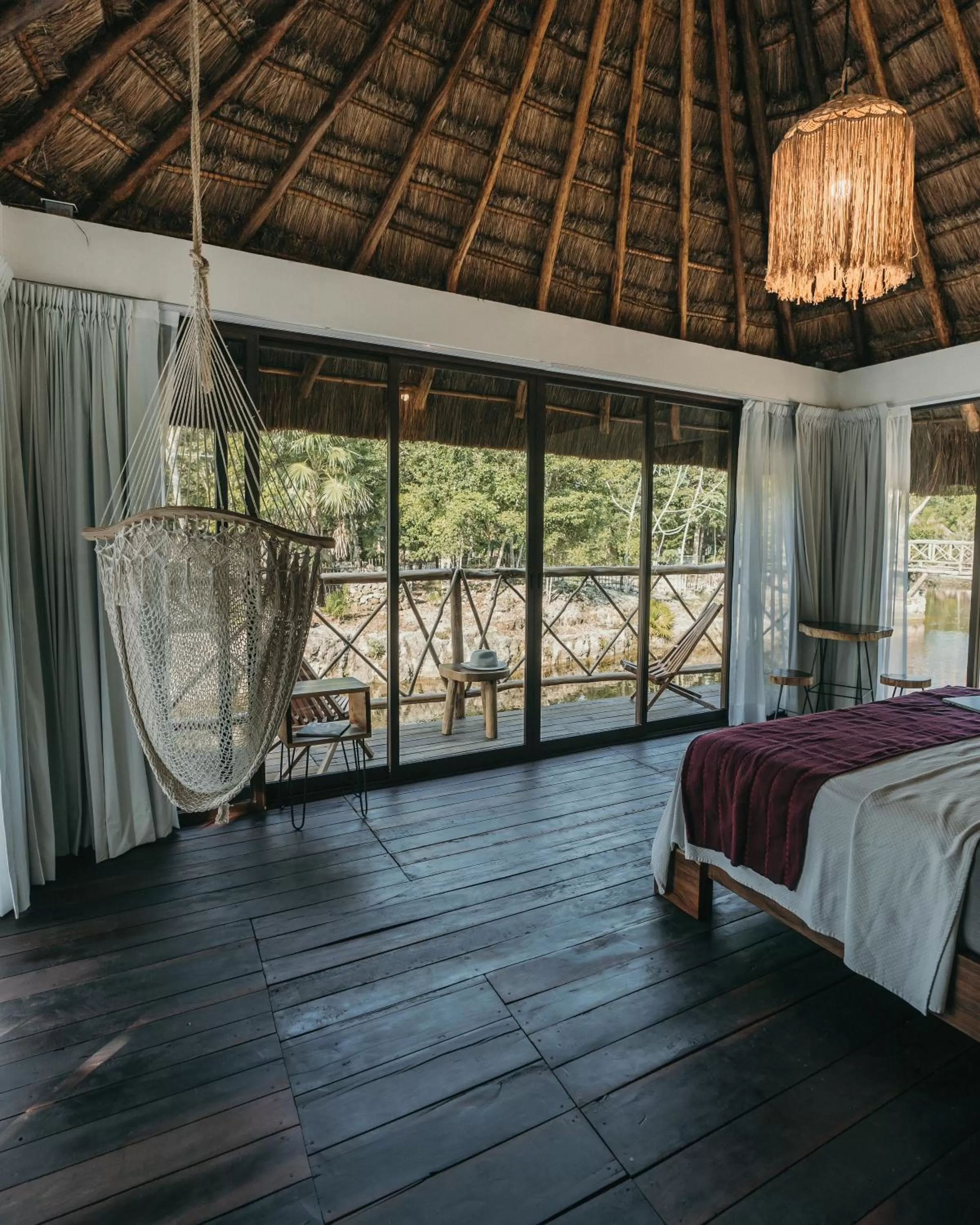 Bed in Zamna eco-lodge Tulum