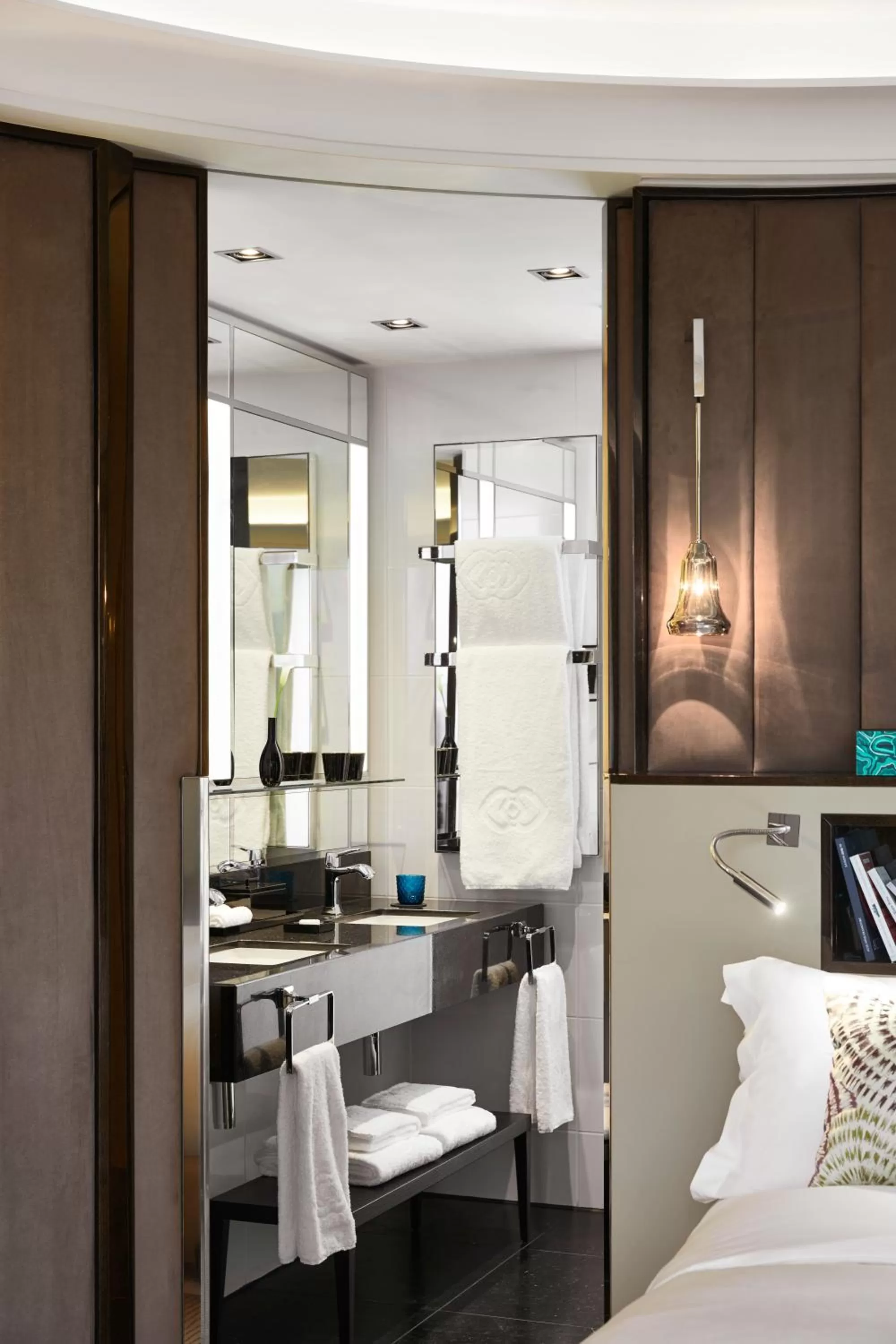 Bathroom, Bed in Sofitel Frankfurt Opera