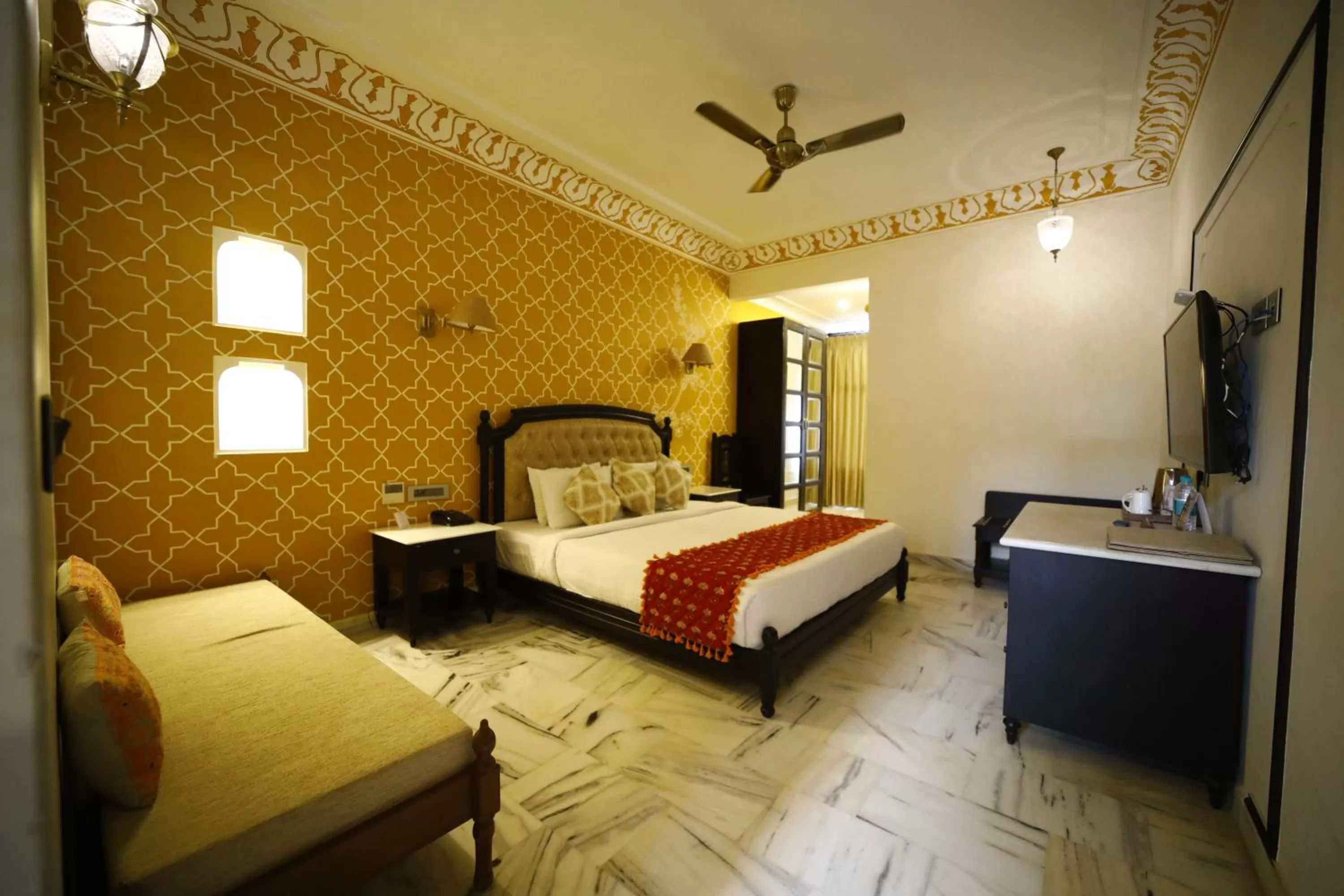 Photo of the whole room, Bed in Laxmi Palace Heritage Boutique Hotel