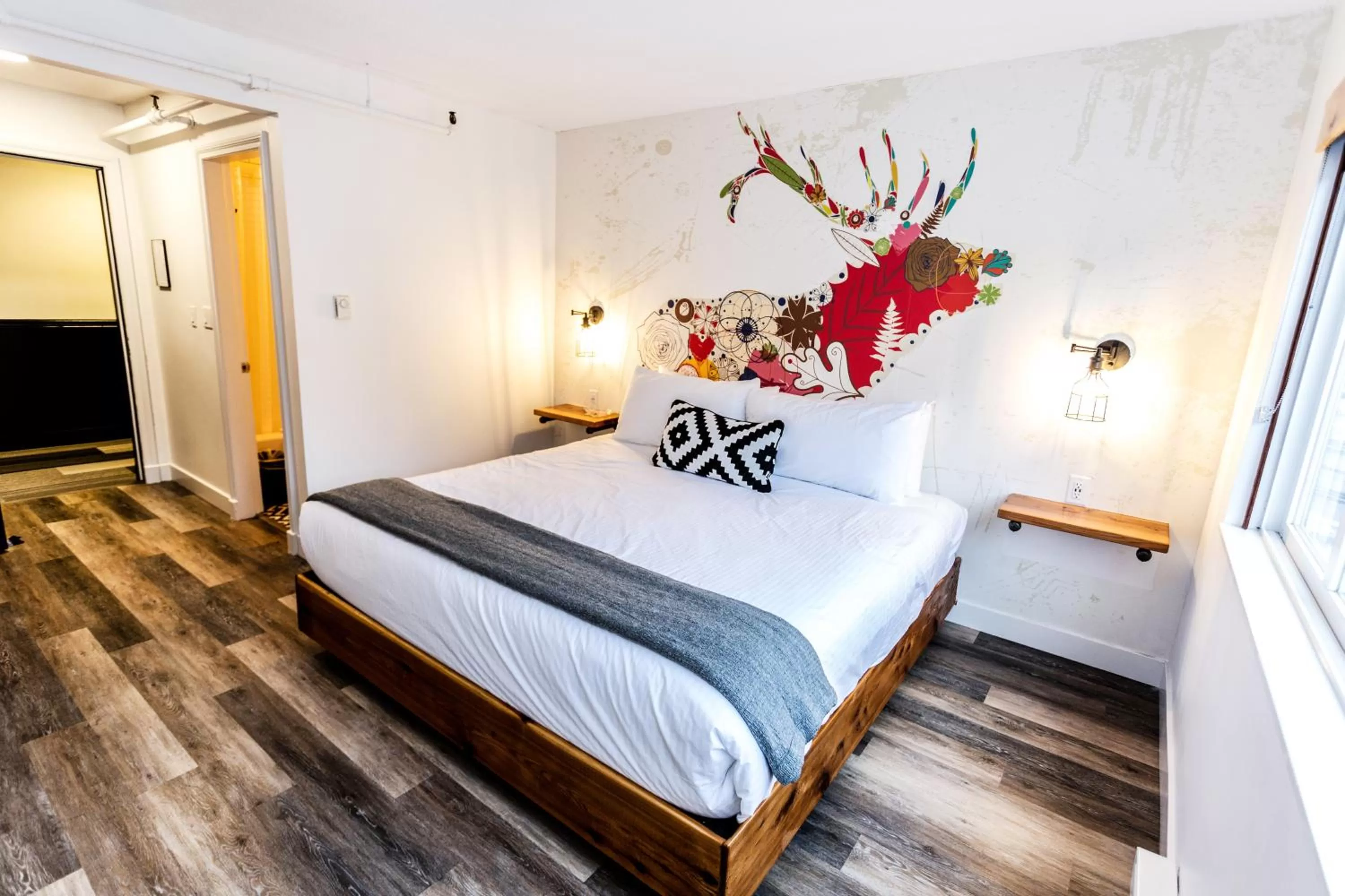 Bed in Crash Hotel Squamish