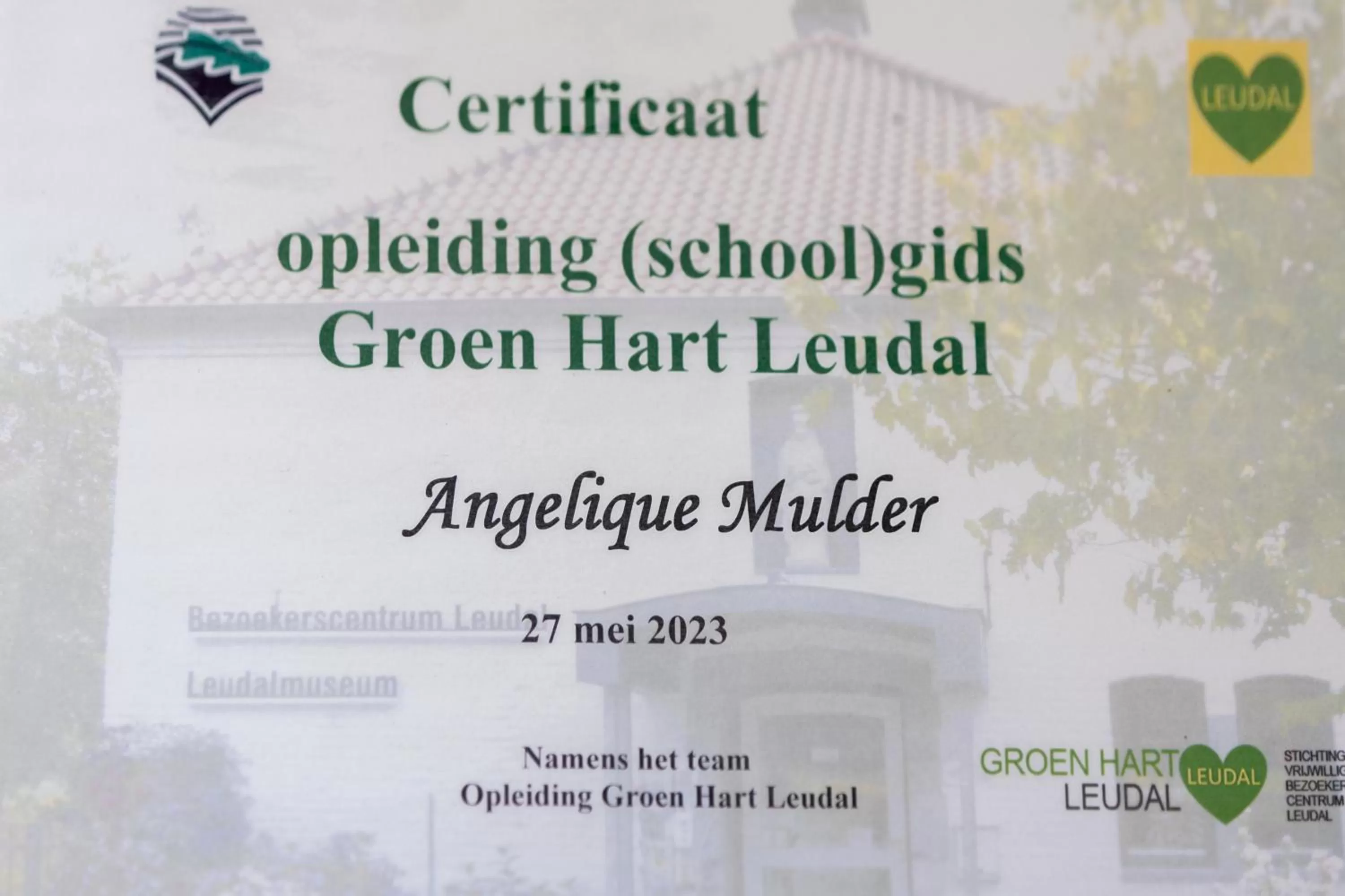 Logo/Certificate/Sign in B&B Eikendreef