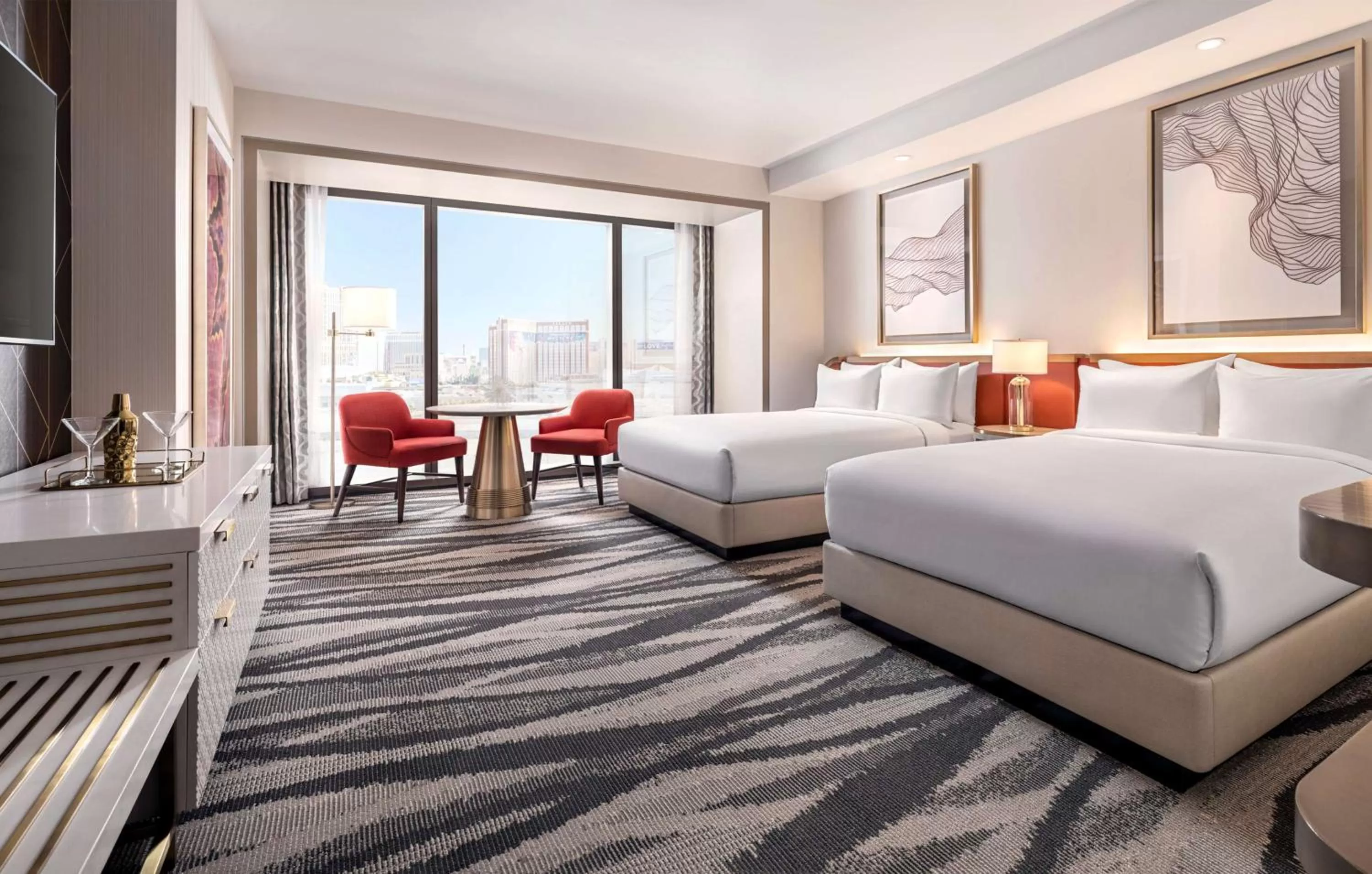 Bedroom, Bed in Conrad Las Vegas At Resorts World