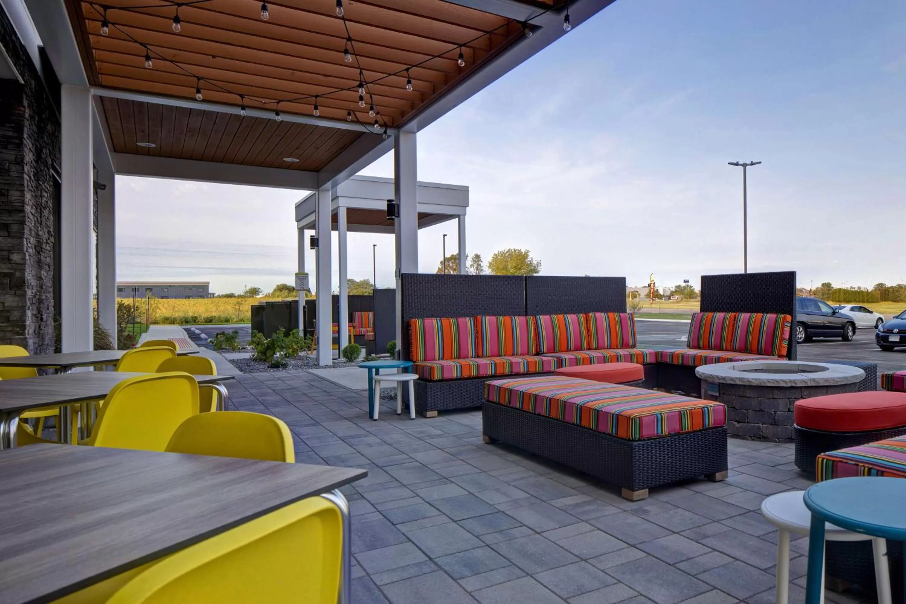 Patio in Home2 Suites By Hilton Loves Park Rockford