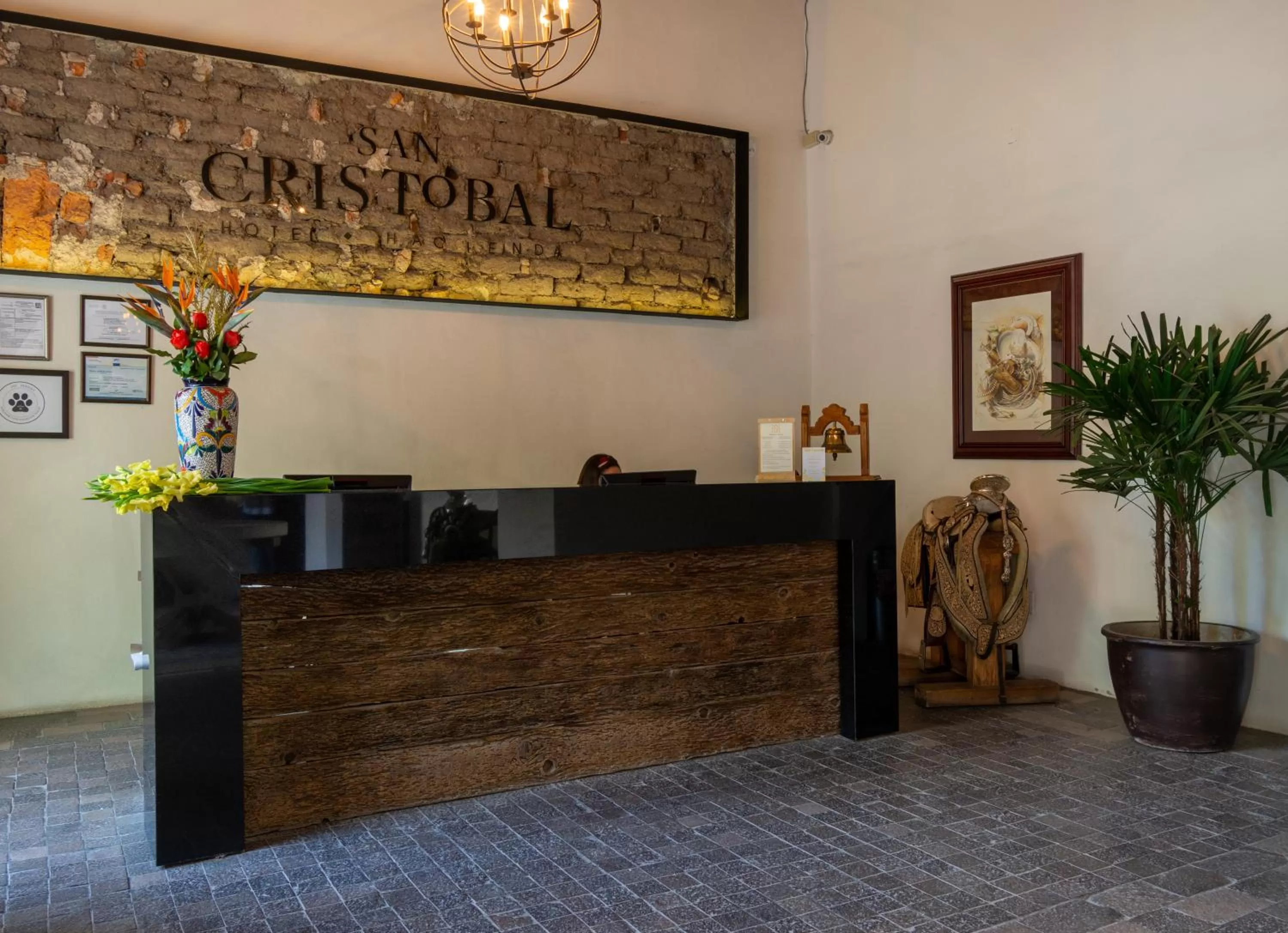 Lobby or reception in Hotel Hacienda San Cristóbal