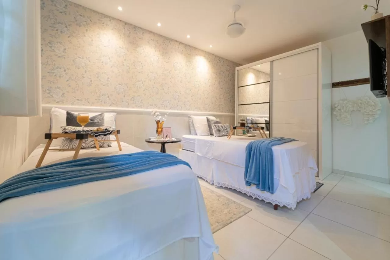 View (from property/room), Bed in Pousada Recanto da Família