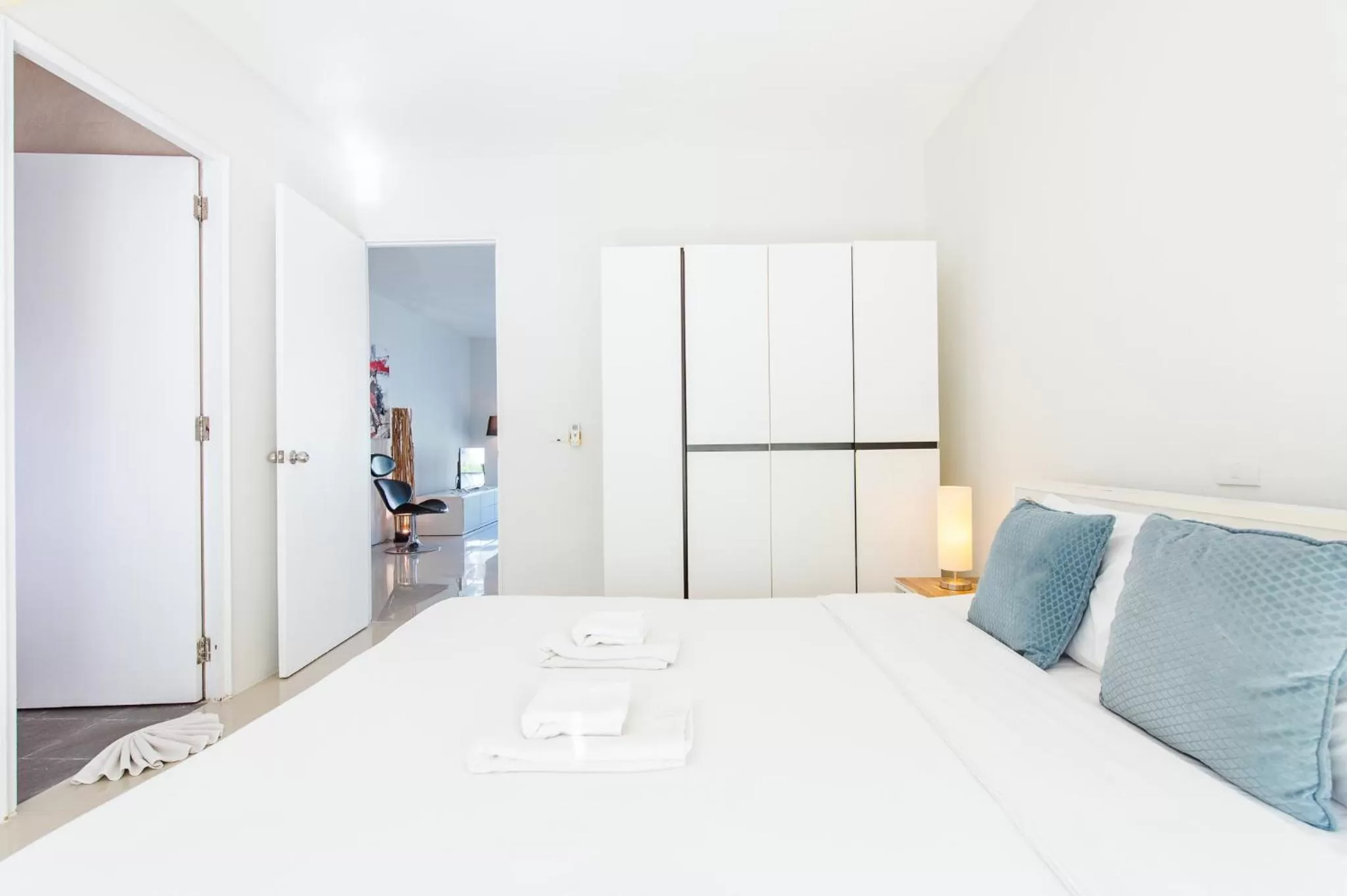 Bed in The Beach Village Resort