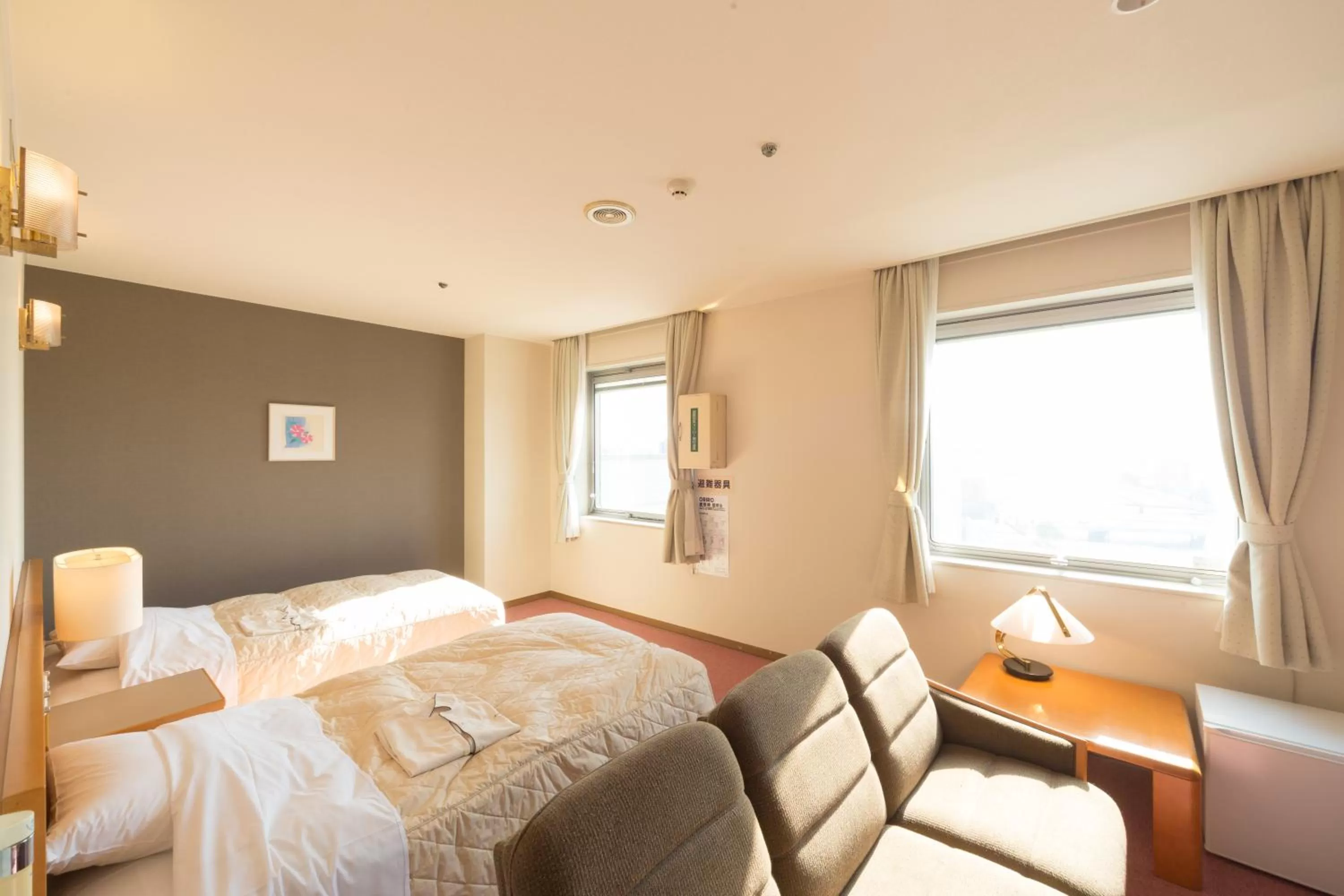 Decorative detail, Bed in Hiroshima International Youth House JMS Aster Plaza