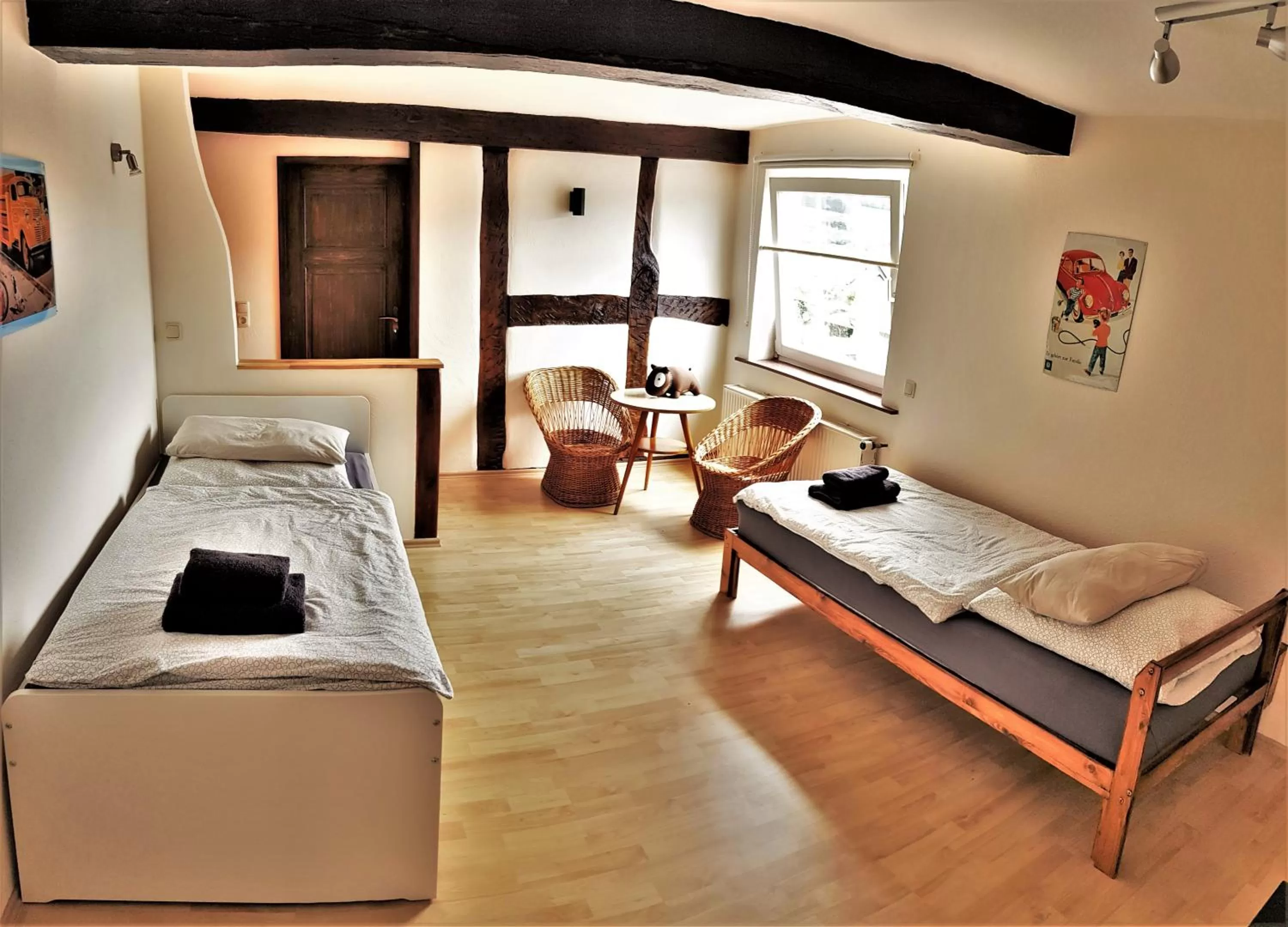 Bed in Roastineer Hotel